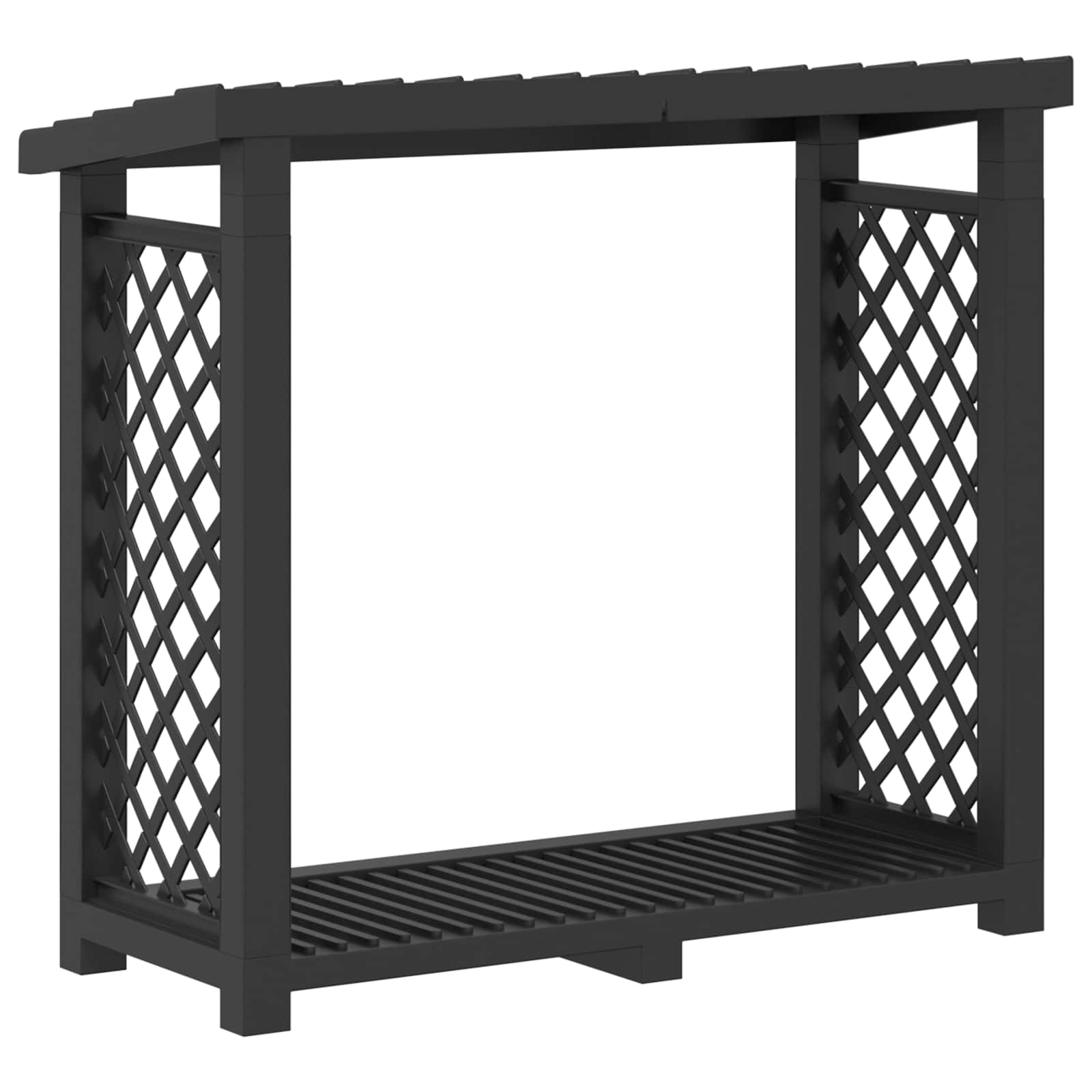 Tűzifaállvány antracitszürke 114 x 46 x 101 cm pp