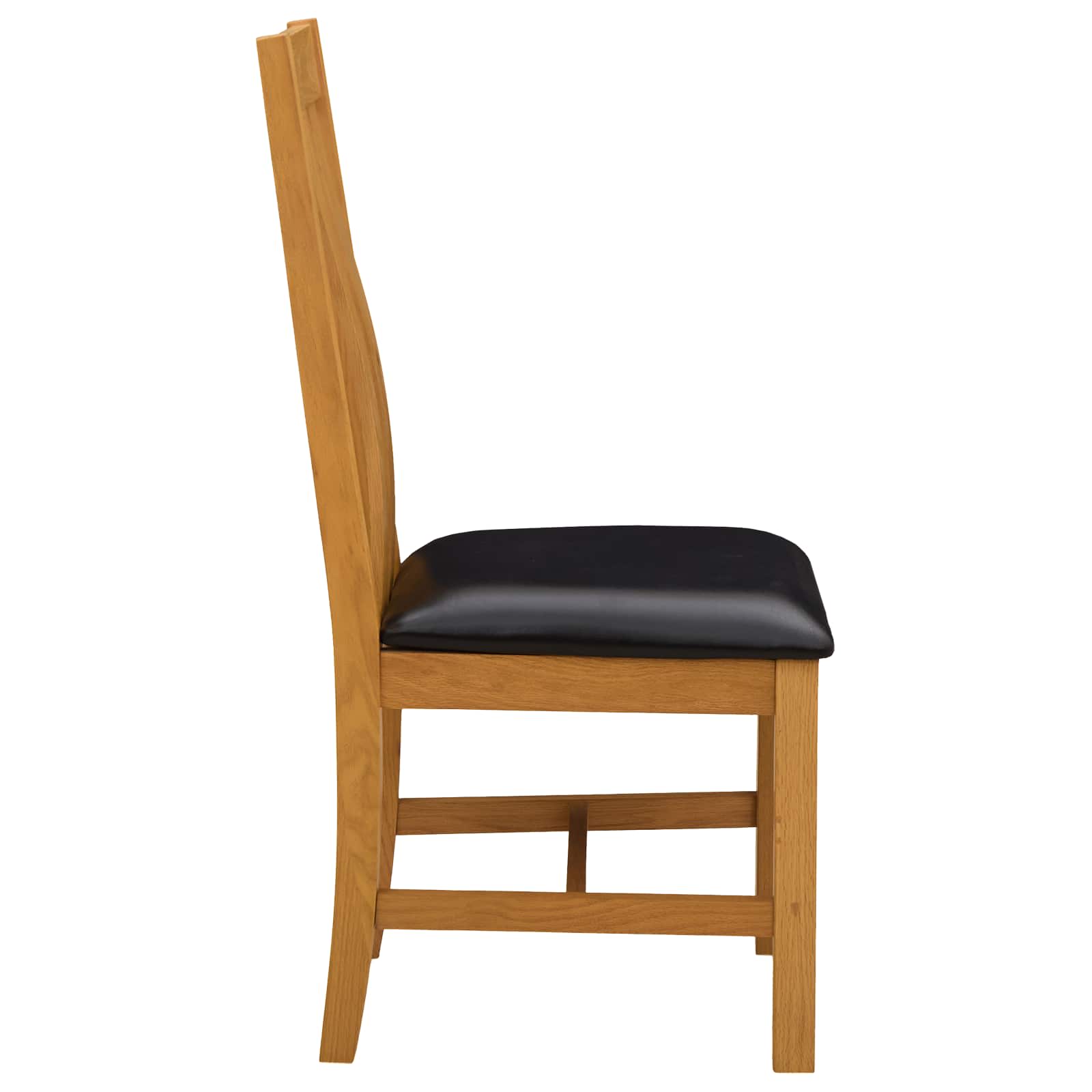 Étkezőszék 2 pcs tömör tölgyfa fekete 45 x 54 x 100 cm