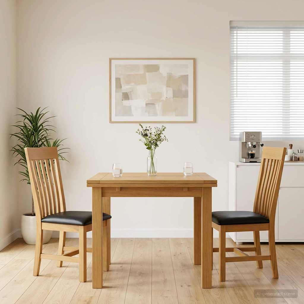Étkezőszék 2 pcs tömör tölgyfa fekete 45 x 59,5 x 100 cm