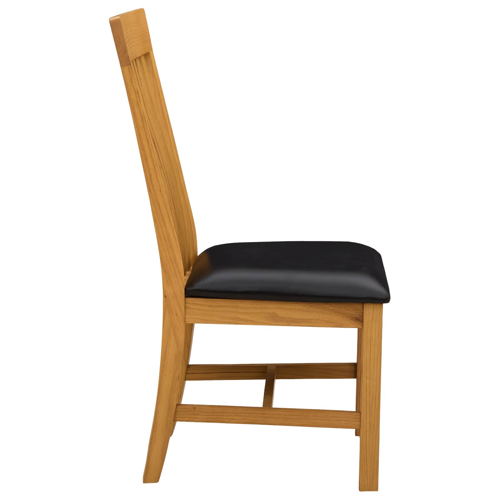 Étkezőszék 2 pcs tömör tölgyfa fekete 45 x 59,5 x 100 cm