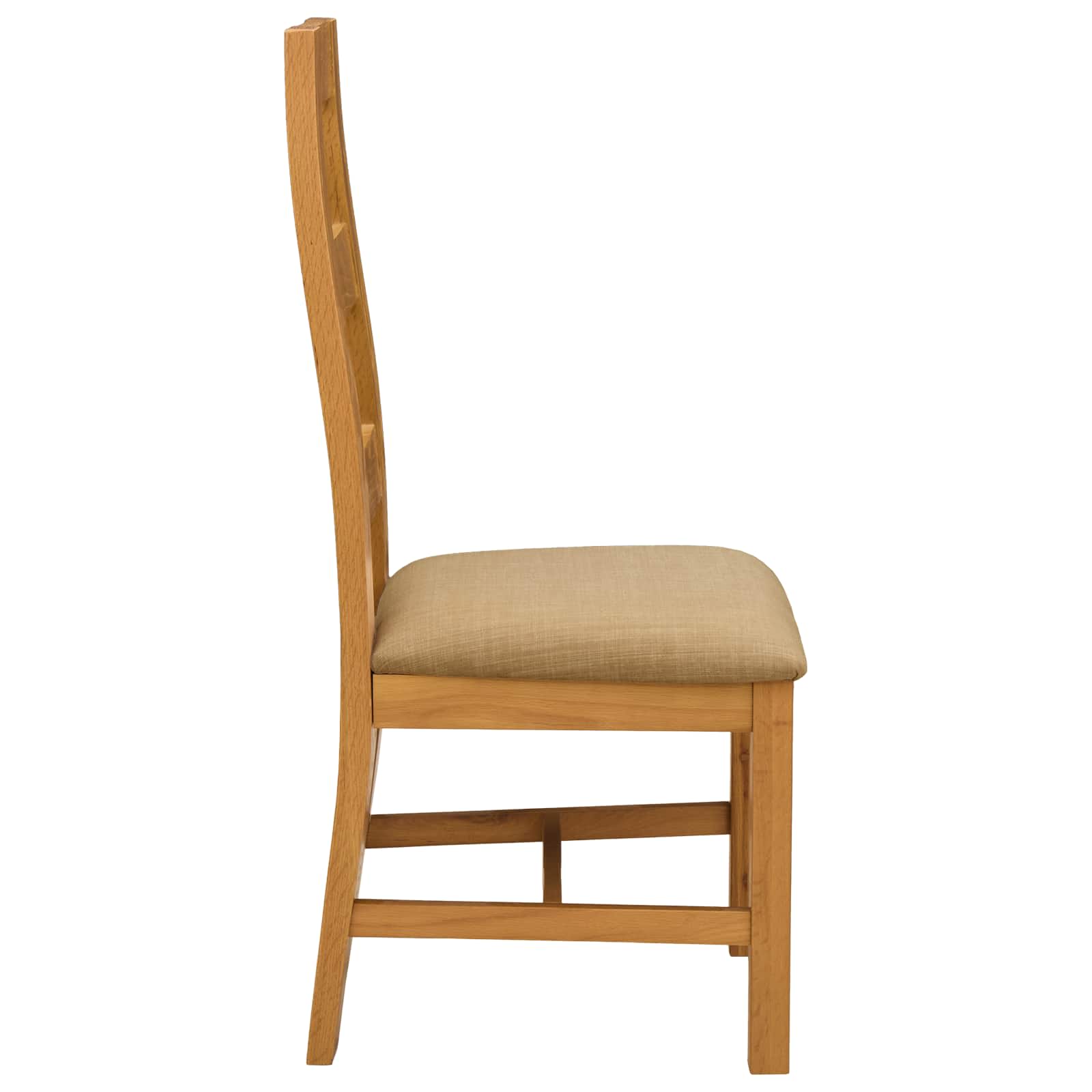 Étkezőszék 2 pcs tömör tölgyfa bézs 45 x 51 x 105 cm