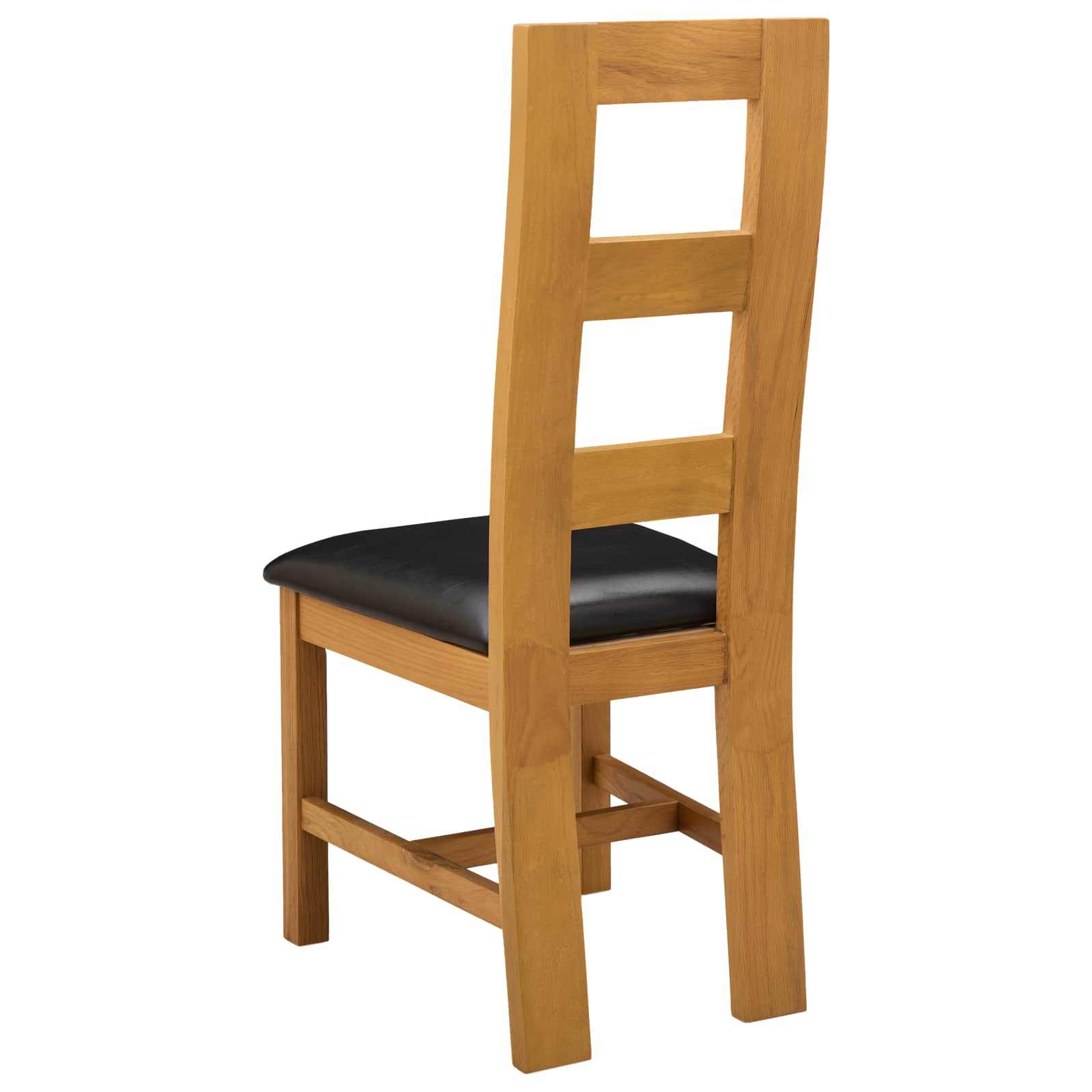 Étkezőszék 2 pcs tömör tölgyfa fekete 45 x 51 x 105 cm