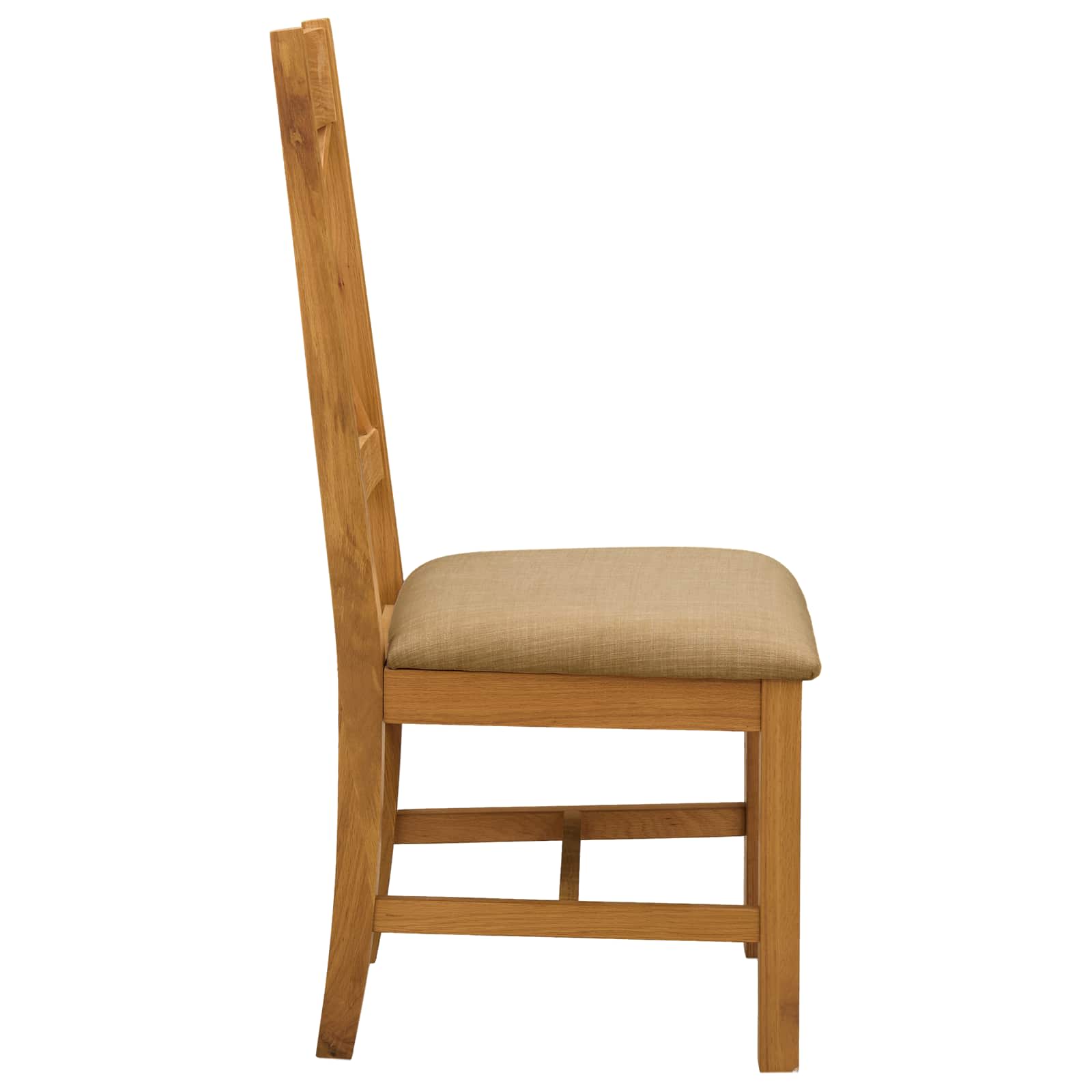 Étkezőszék 2 pcs tömör tölgyfa bézs 45 x 54 x 105 cm