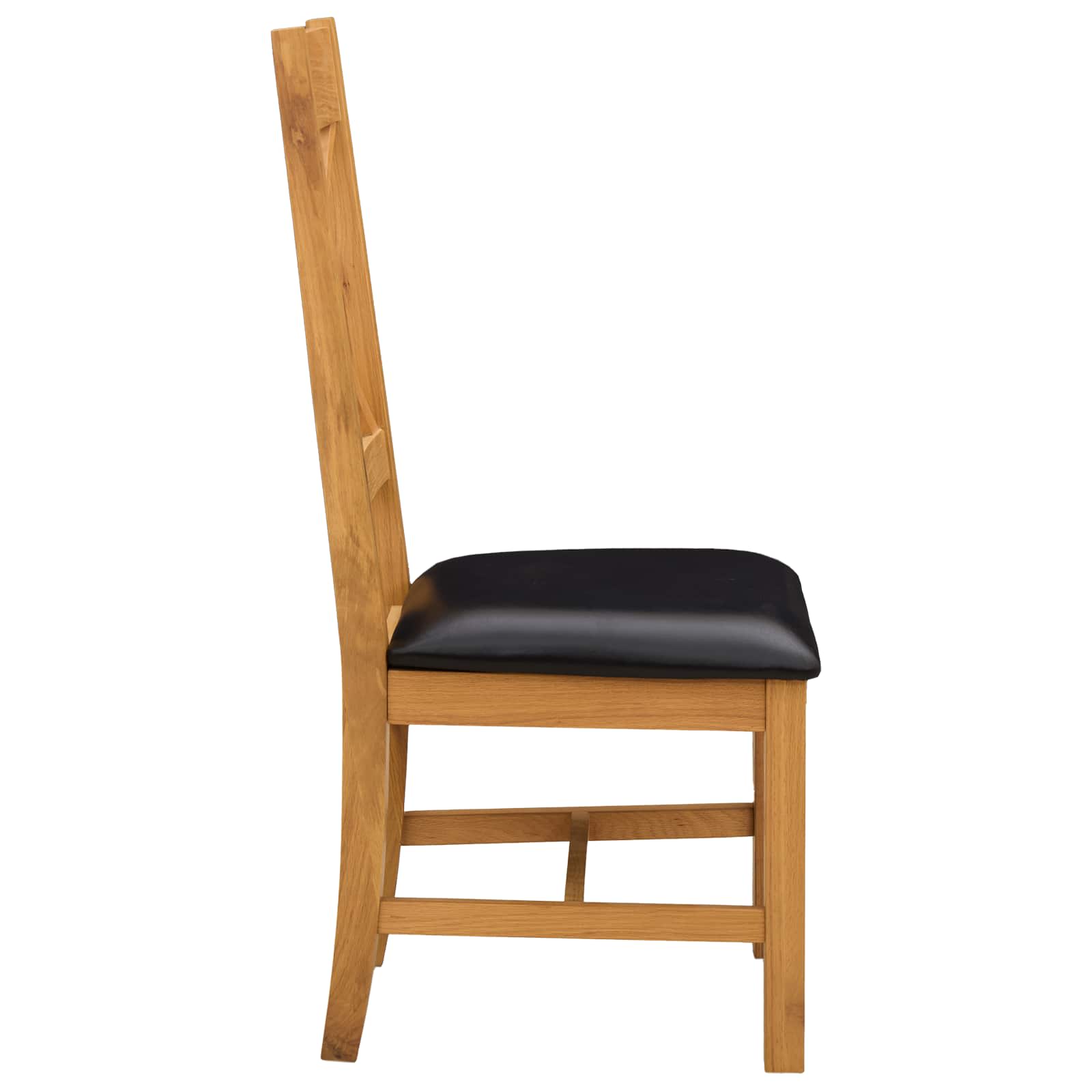 Étkezőszék 2 pcs tömör tölgyfa fekete 45 x 54 x 105 cm