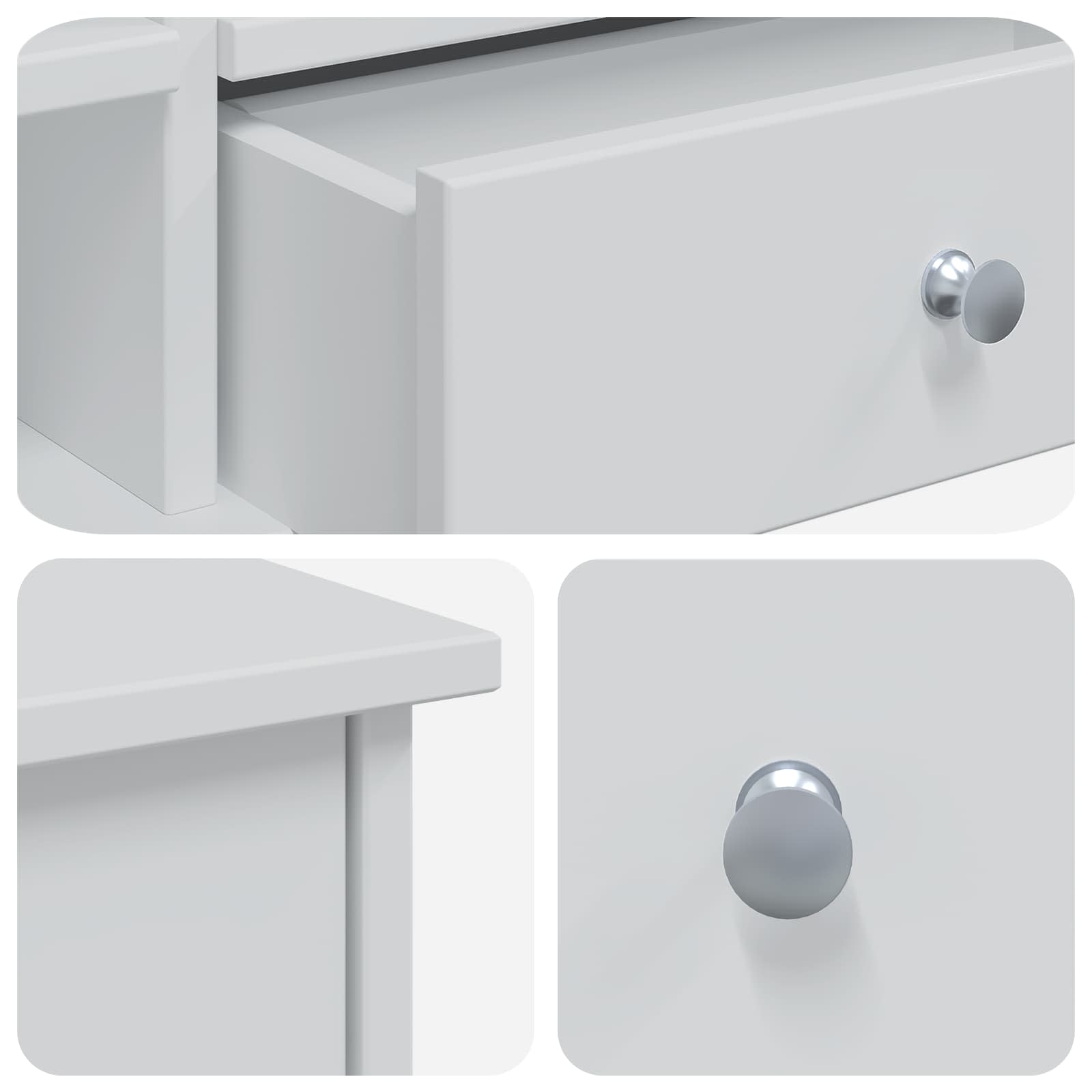 Sminkasztal készlet fauske 2 pcs fehér 100 x 50 x 103,5 cm