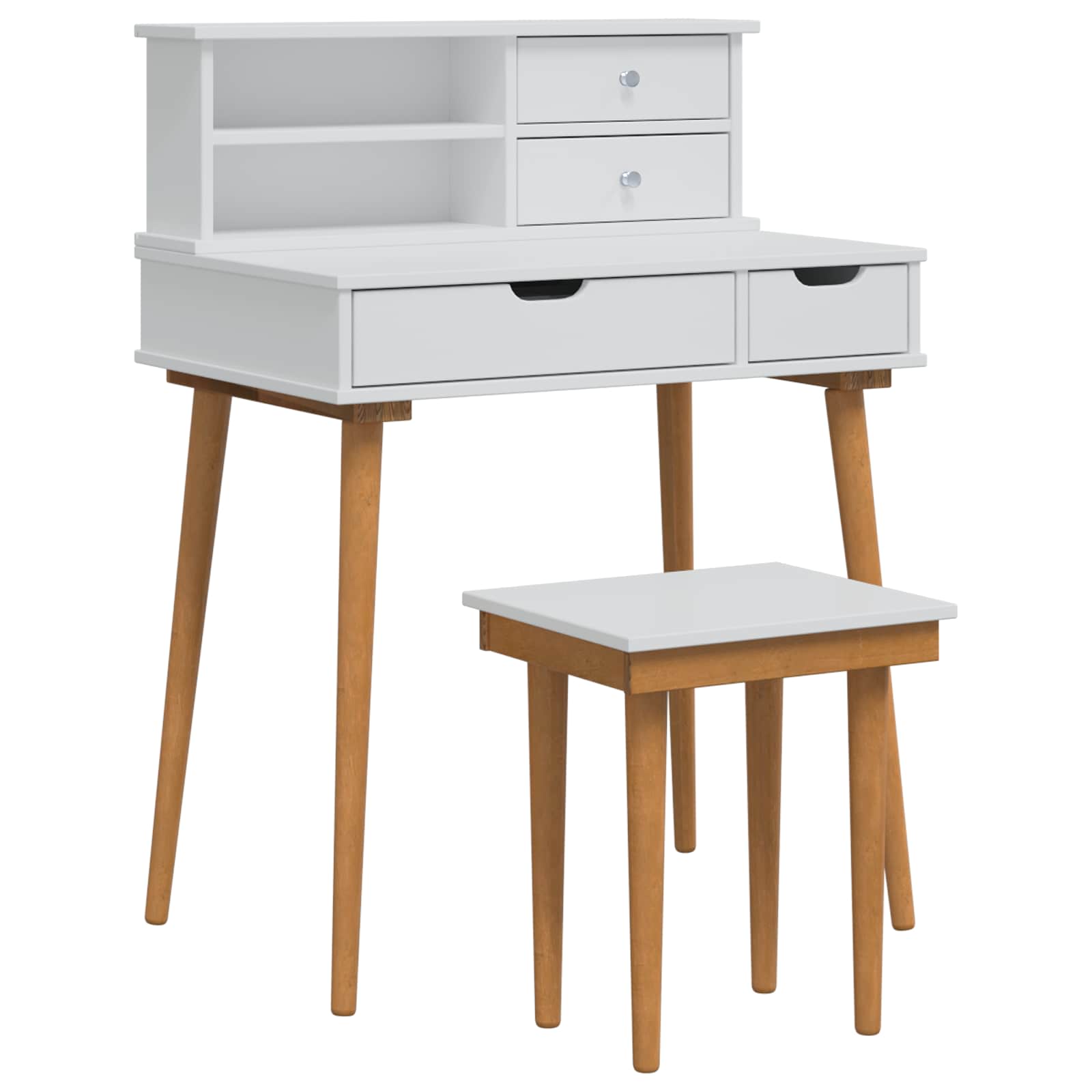 Sminkasztal készlet fauske 3 pcs fehér 76 x 50 x 103,5 cm