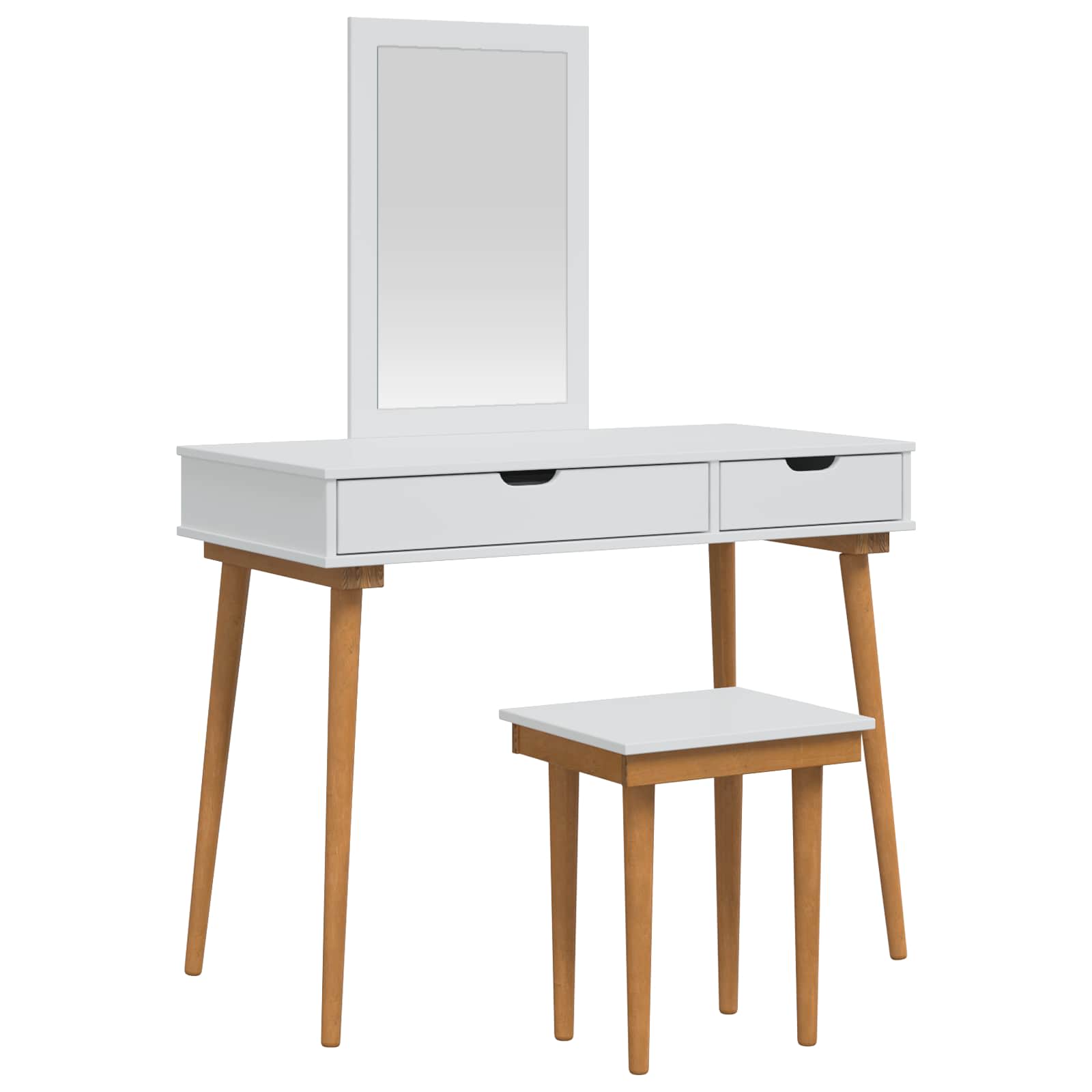 Sminkasztal készlet fauske 3 pcs fehér 100 x 50 x 143 cm