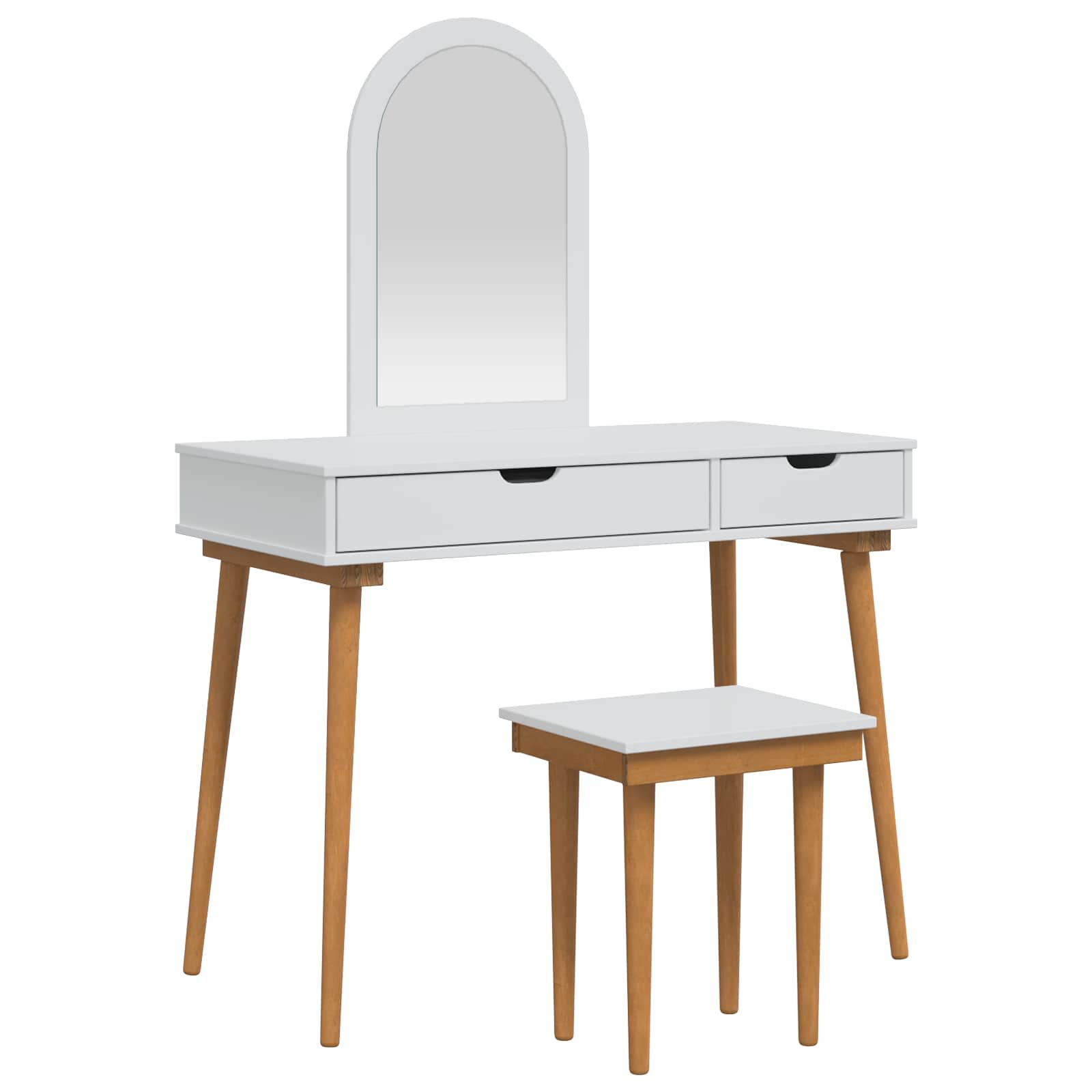 Sminkasztal készlet fauske 3 pcs fehér 100 x 50 x 143 cm