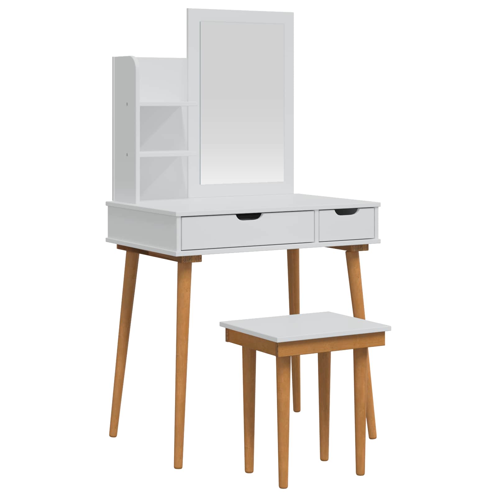 Sminkasztal készlet fauske 4 pcs fehér 76 x 50 x 143 cm