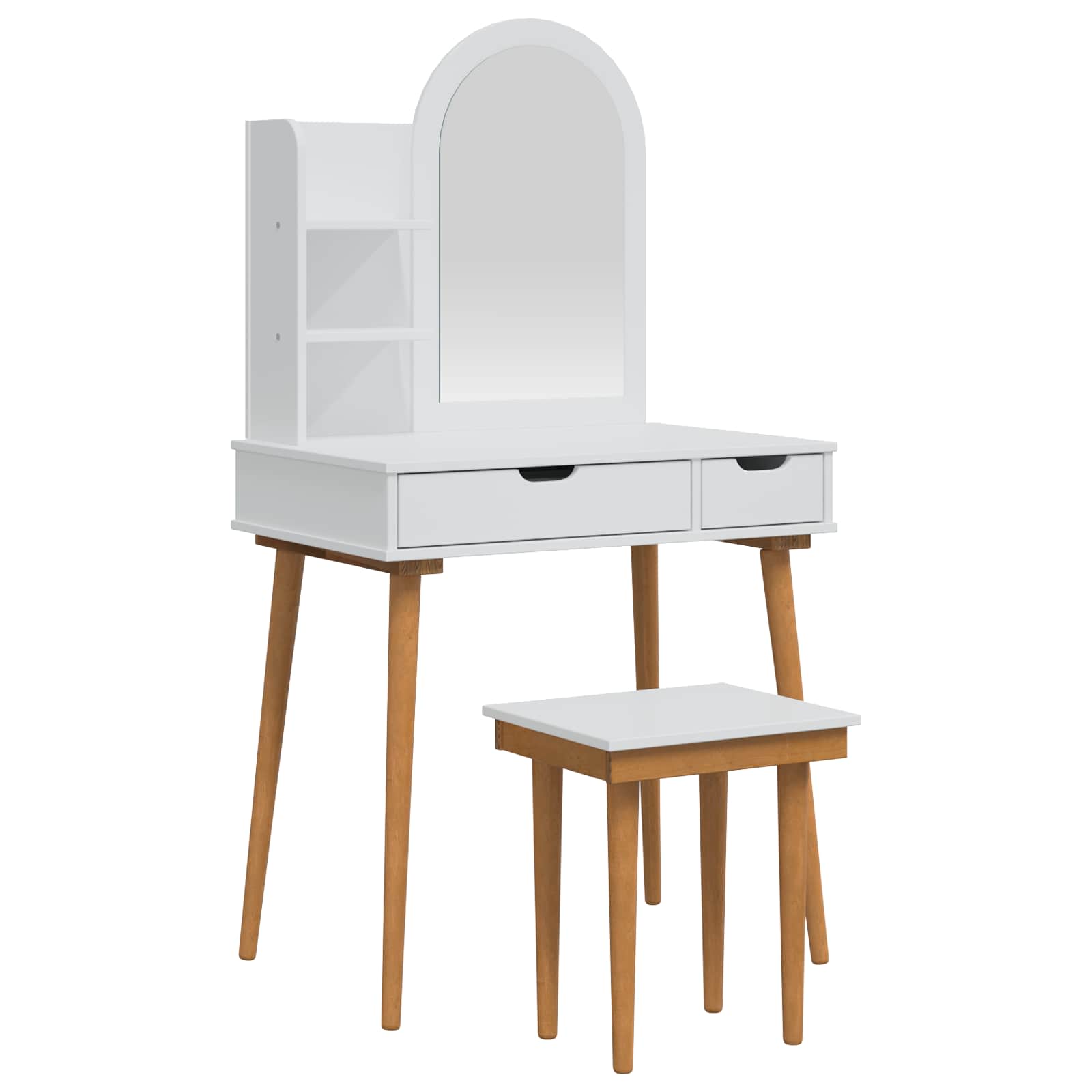 Sminkasztal készlet fauske 4 pcs fehér 76 x 50 x 143 cm