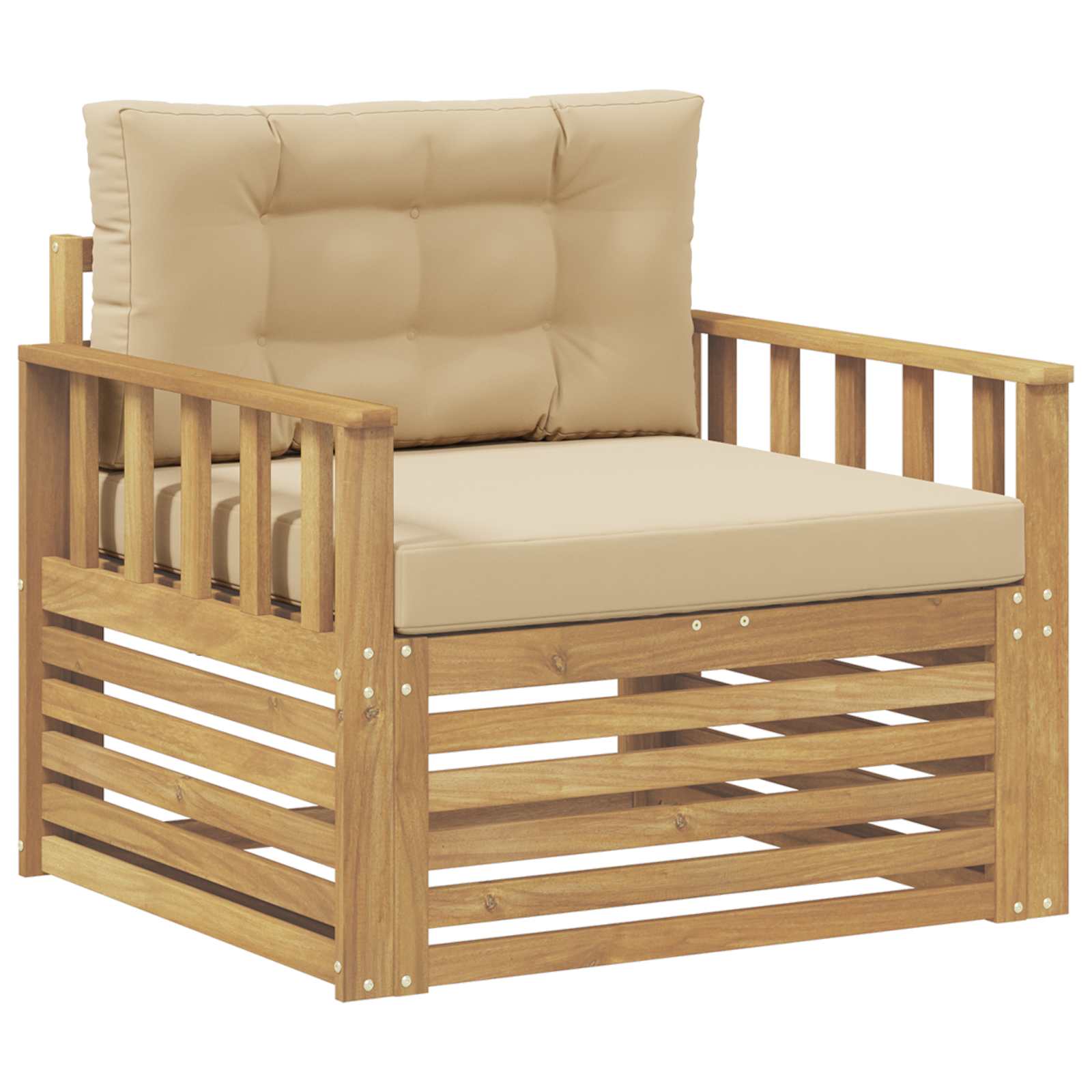 Kültéri kanapé poliészter fehér és bézs