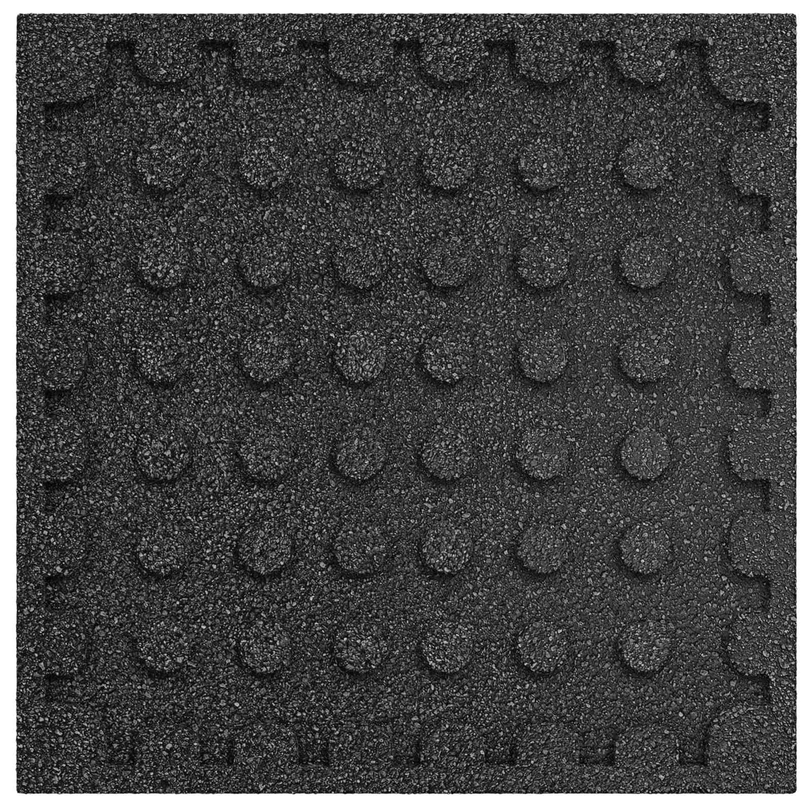 Esés elleni védelmi csempék 18 pcs fekete 50 x 50 cm gumi