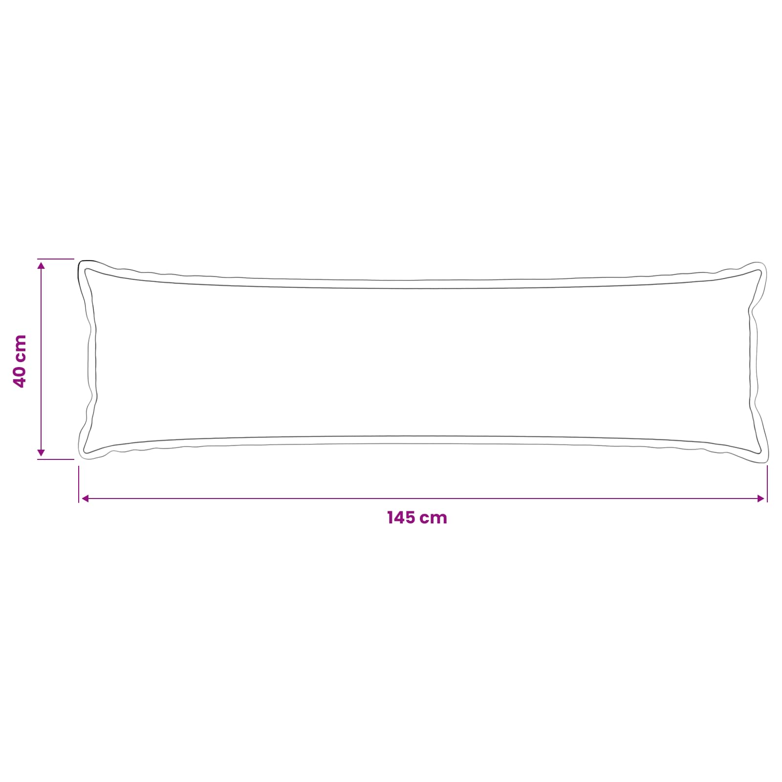 Párna párnával houten bordó 40 x 145 cm műlenszövet