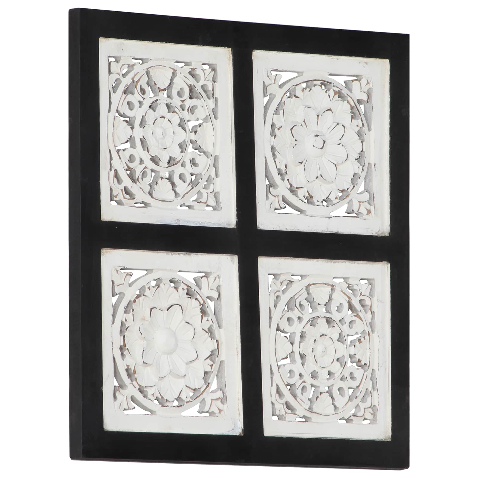 Művészeti dekoráció fekete és fehér 40 x 40 x 1,5 cm mérnöki fa