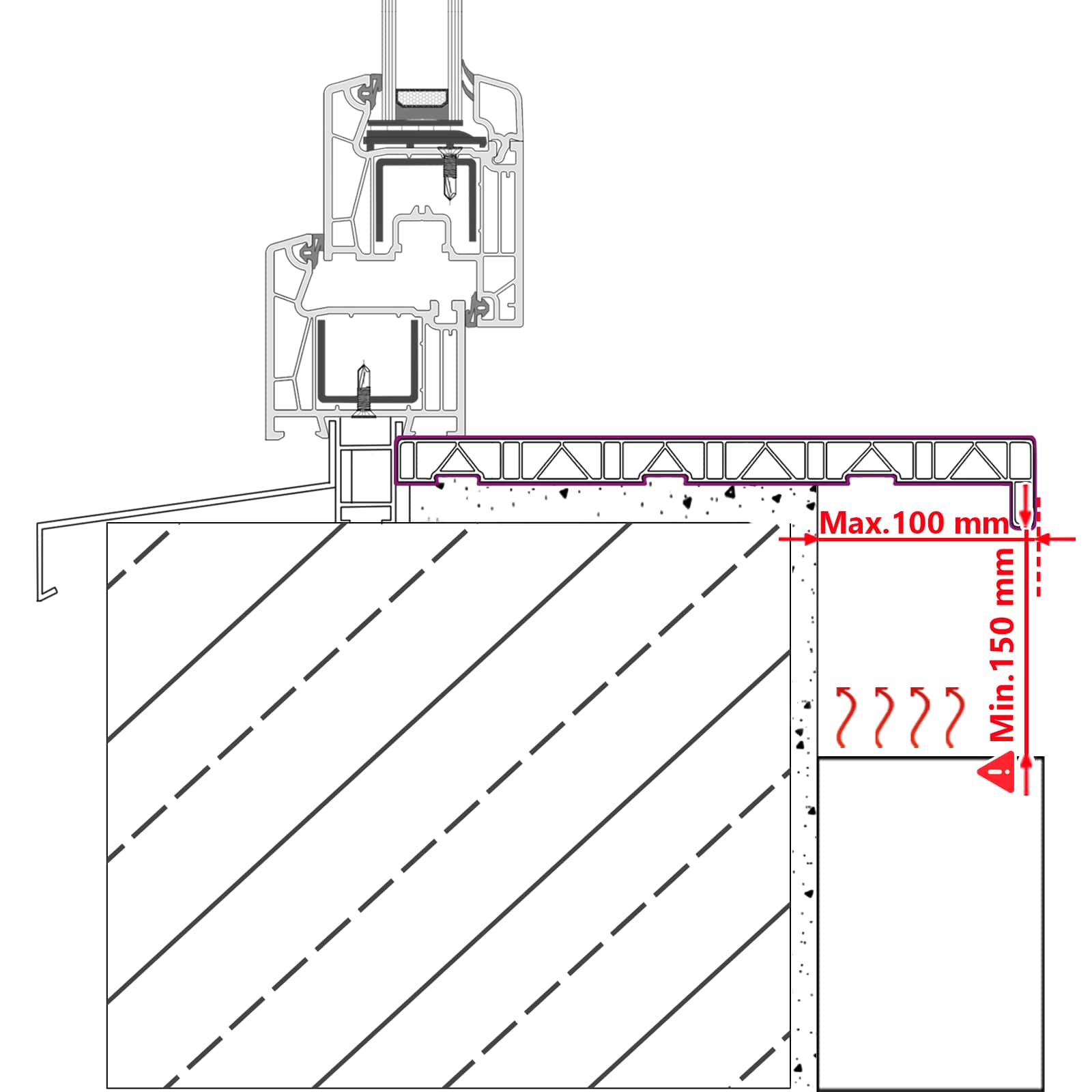 Ablakpárkány barna fa 80 x 10 x 4,5 cm pvc
