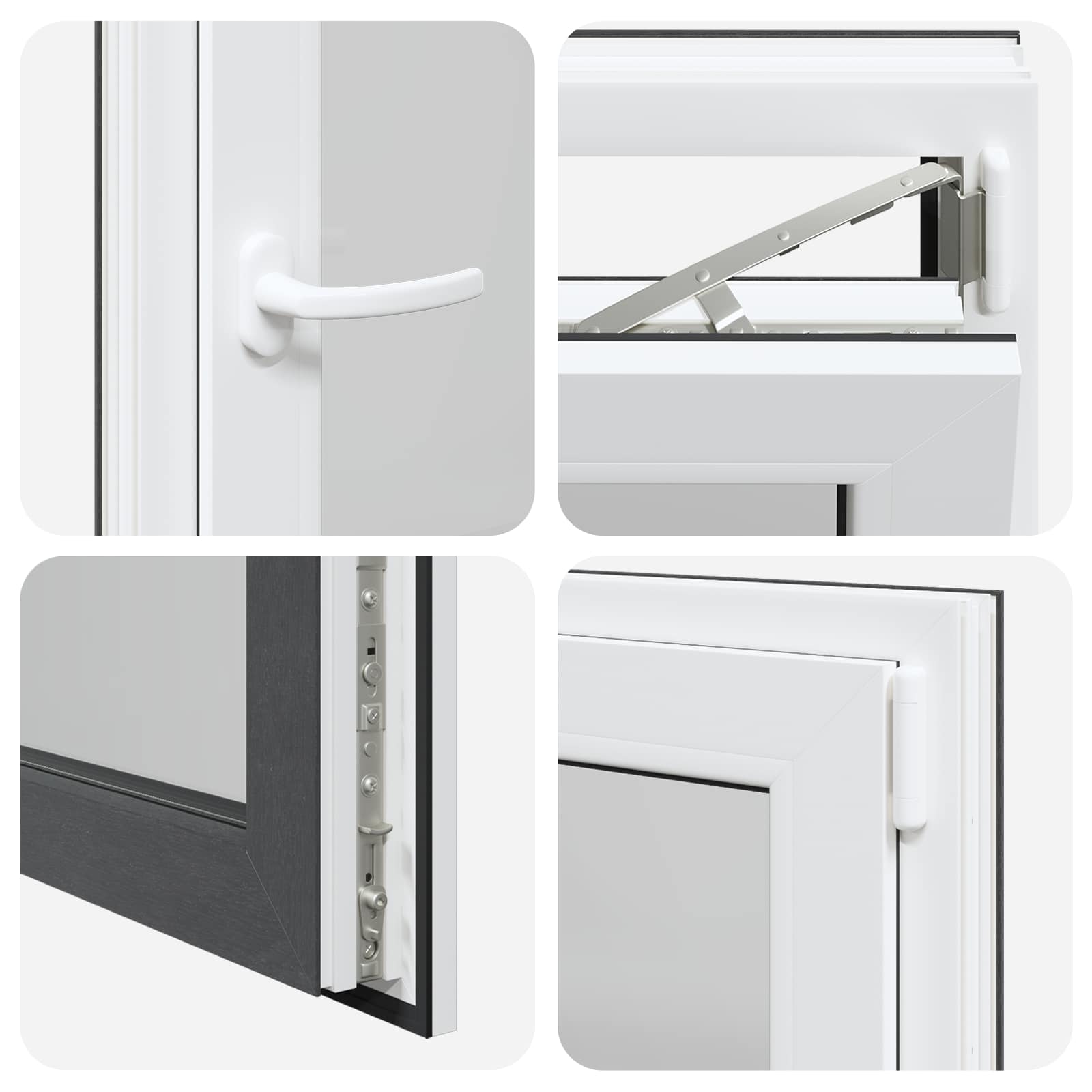 Pinceablak risor 60 x 80 cm pvc és üveg antracitszürke