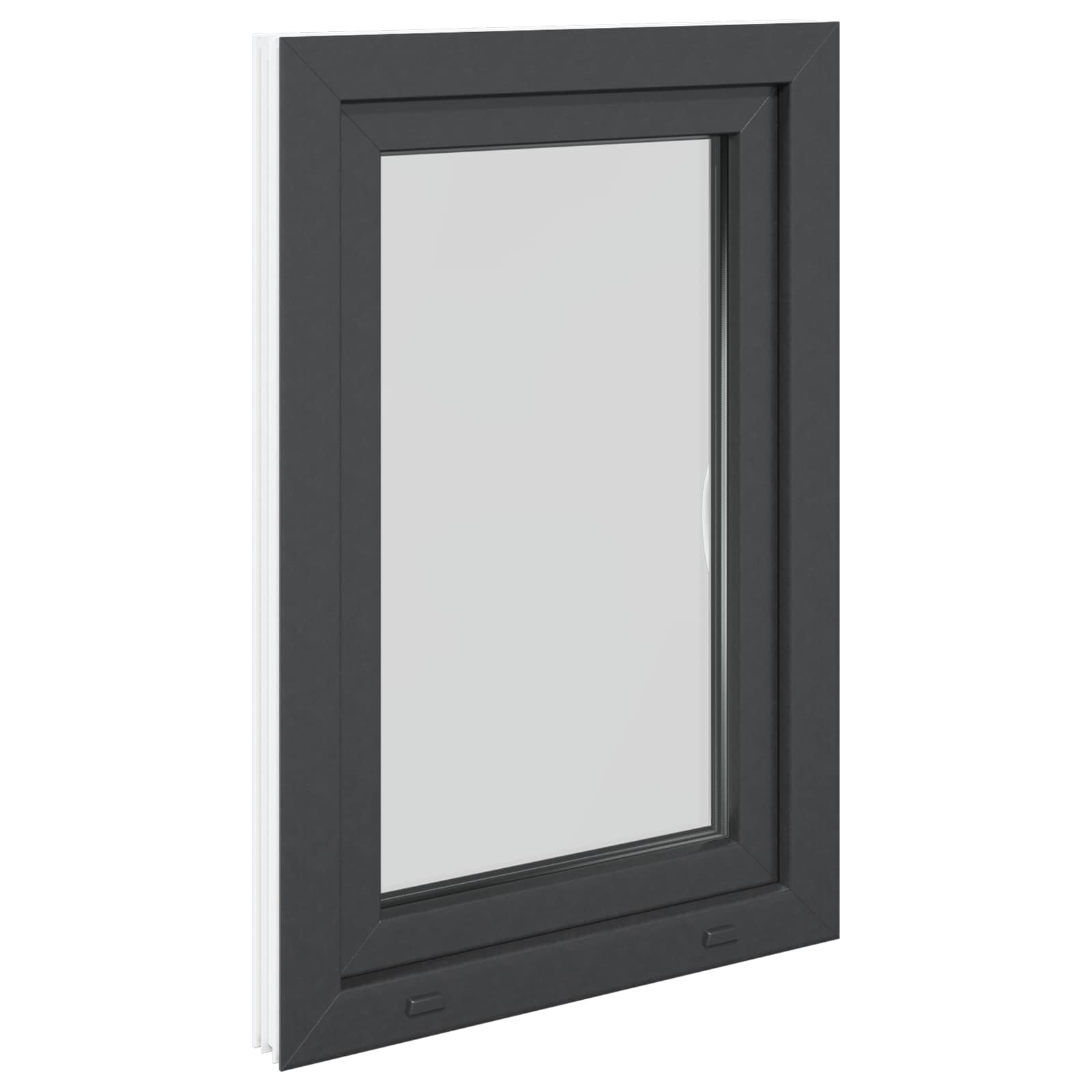 Pinceablak risor 60 x 80 cm pvc és üveg antracitszürke