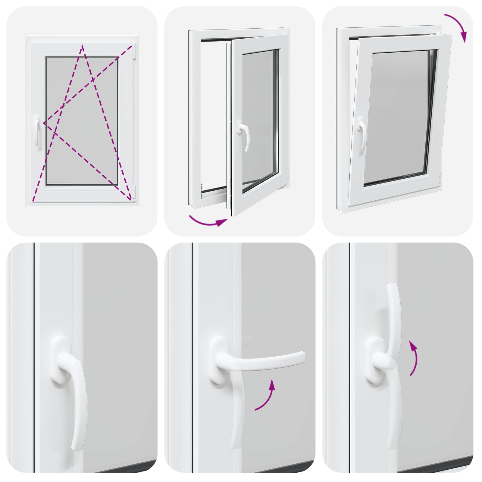 Pinceablak risor 60 x 80 cm pvc és üveg antracitszürke