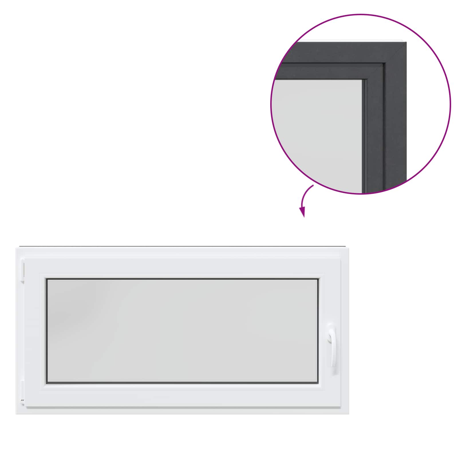 Pinceablak risor antracit 120 x 60 cm pvc és üveg