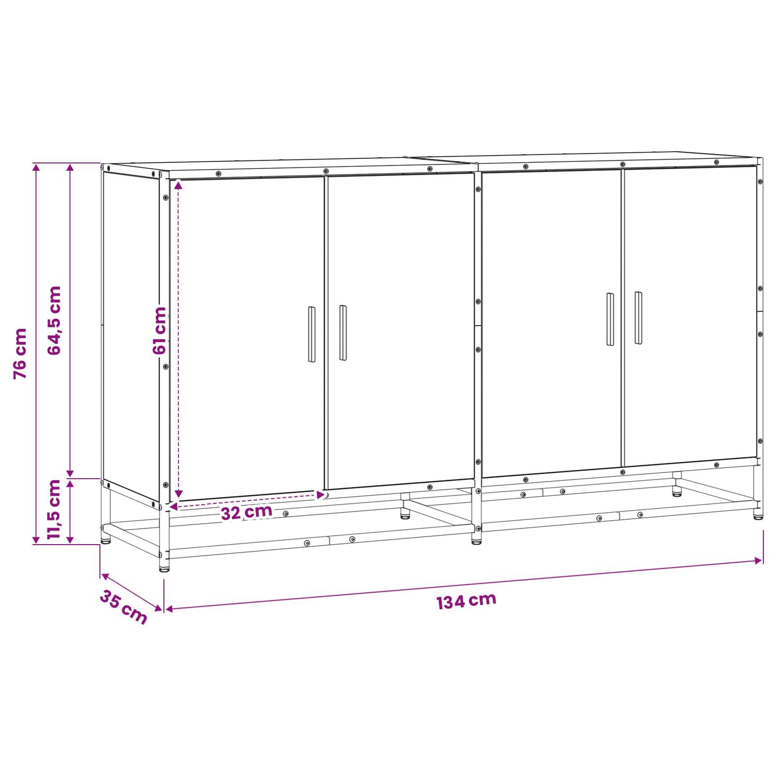 Széf antik fa 134 x 35 x 76 cm szerelt fa