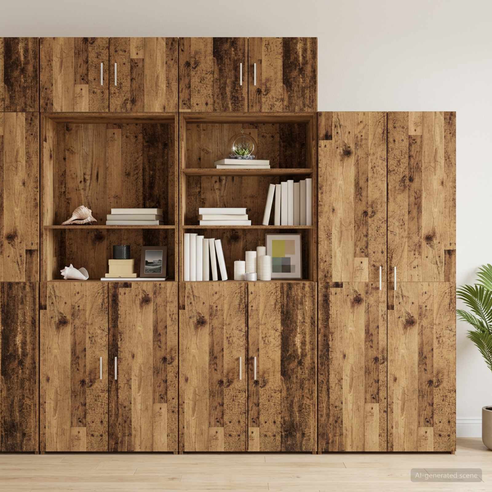 Polcos tárolószekrény antik fa 70 x 42,5 x 225 cm szerelt fa