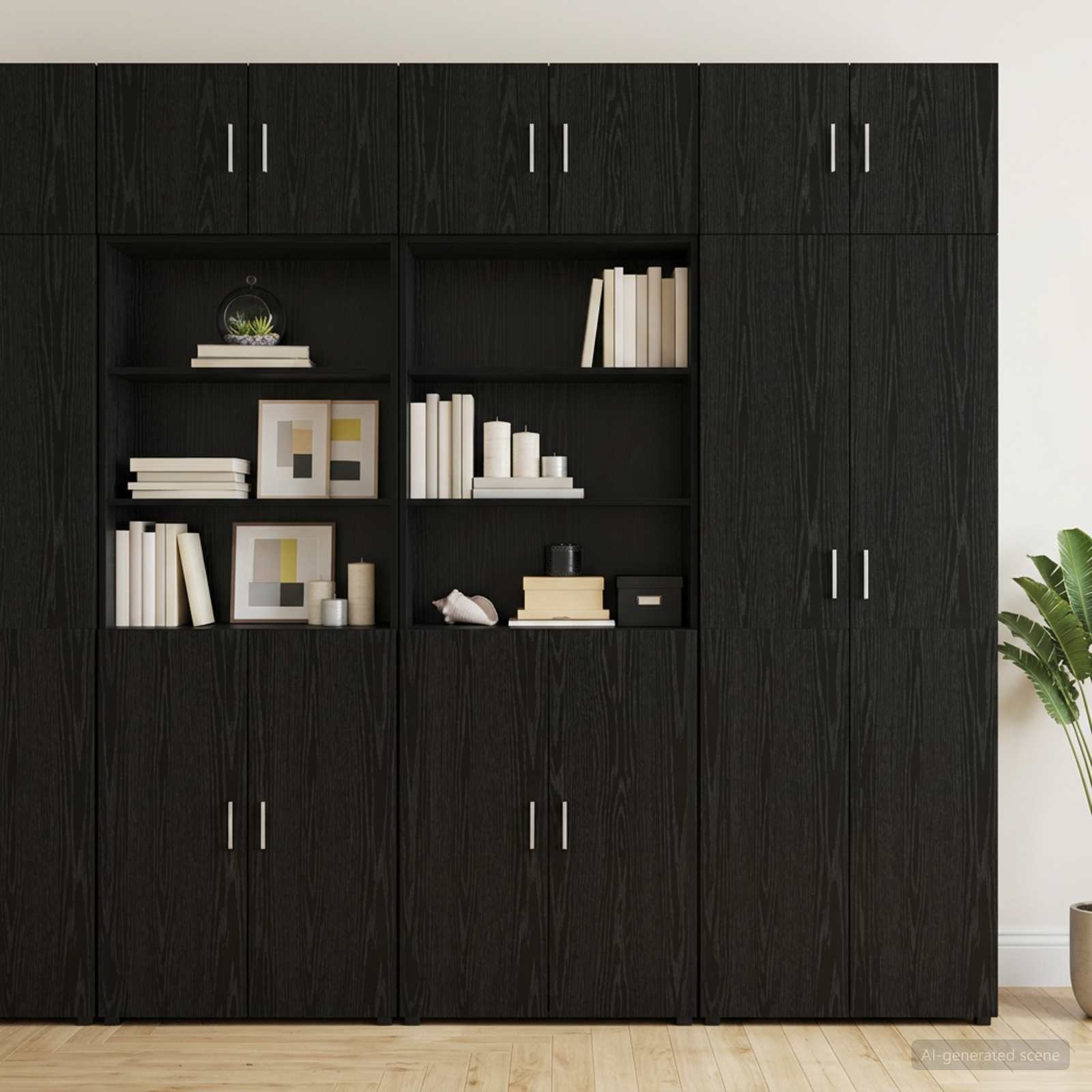 Polcos tárolószekrény fekete tölgy 70 x 42,5 x 225 cm