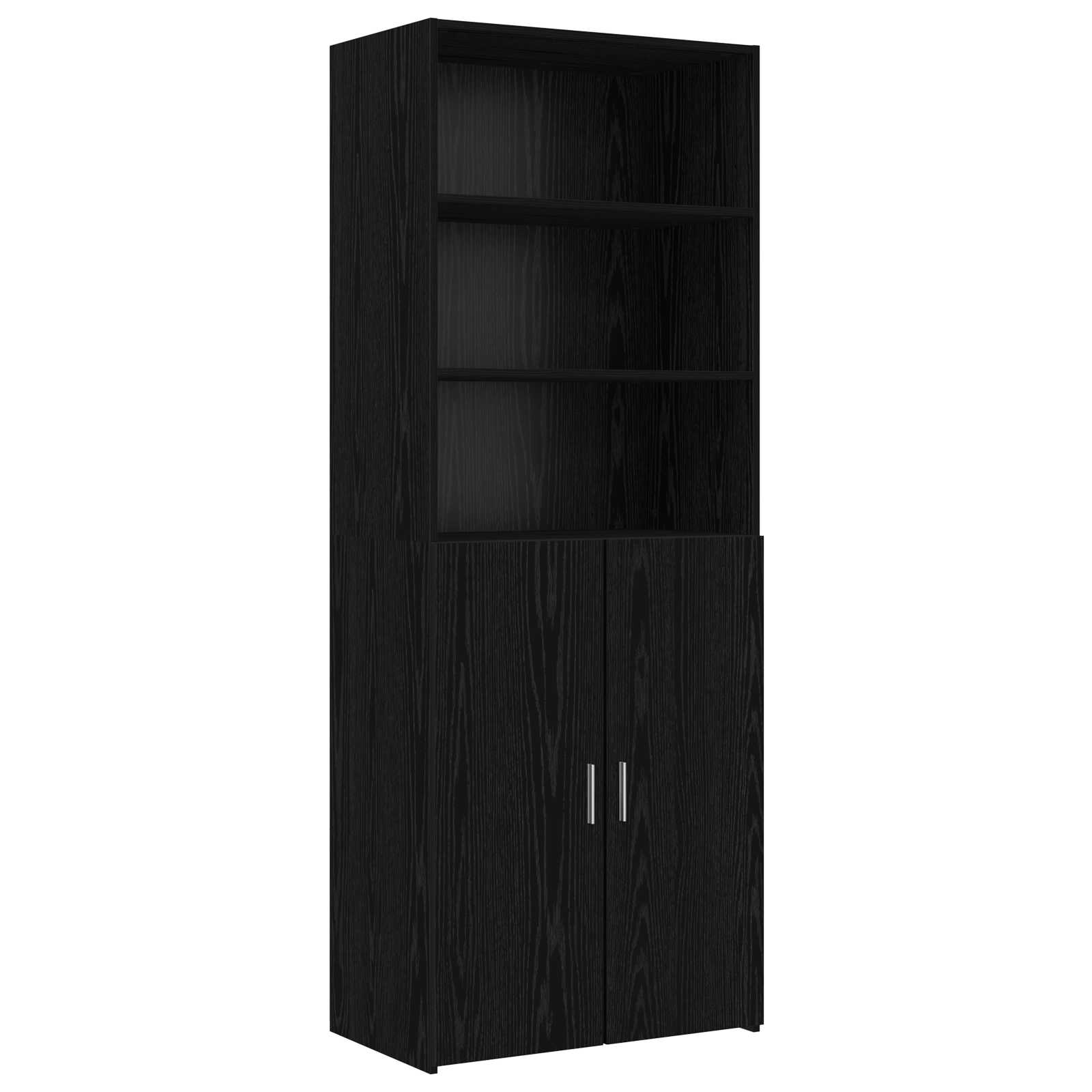 Polcos tárolószekrény fekete tölgy 70 x 42,5 x 225 cm