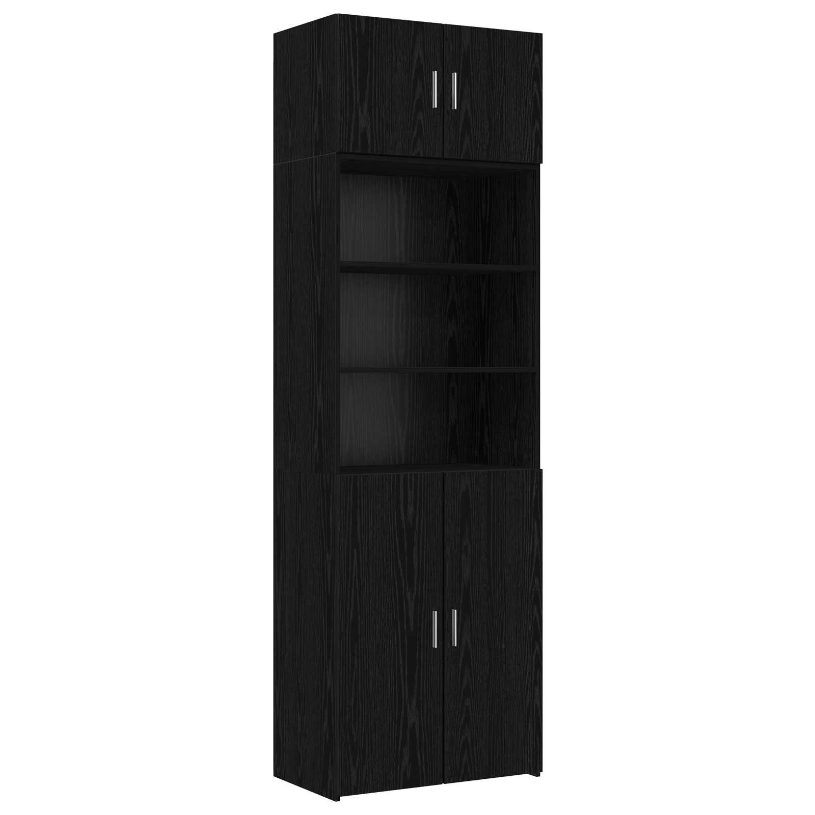 Polcos tárolószekrény fekete tölgy 70 x 42,5 x 225 cm