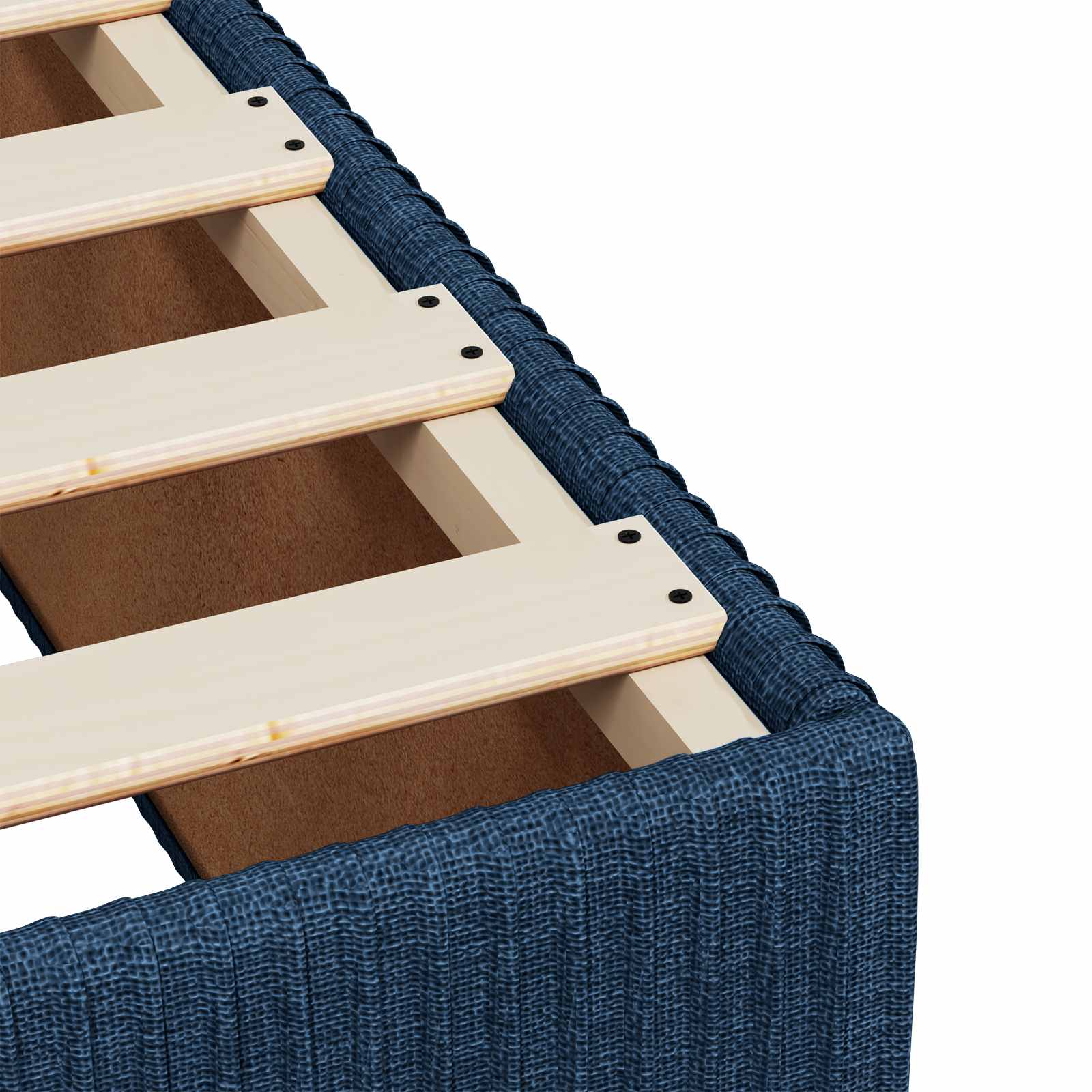 Boxspring ágy matraccal led szalagokkal kék 120 x 190 cm szövet