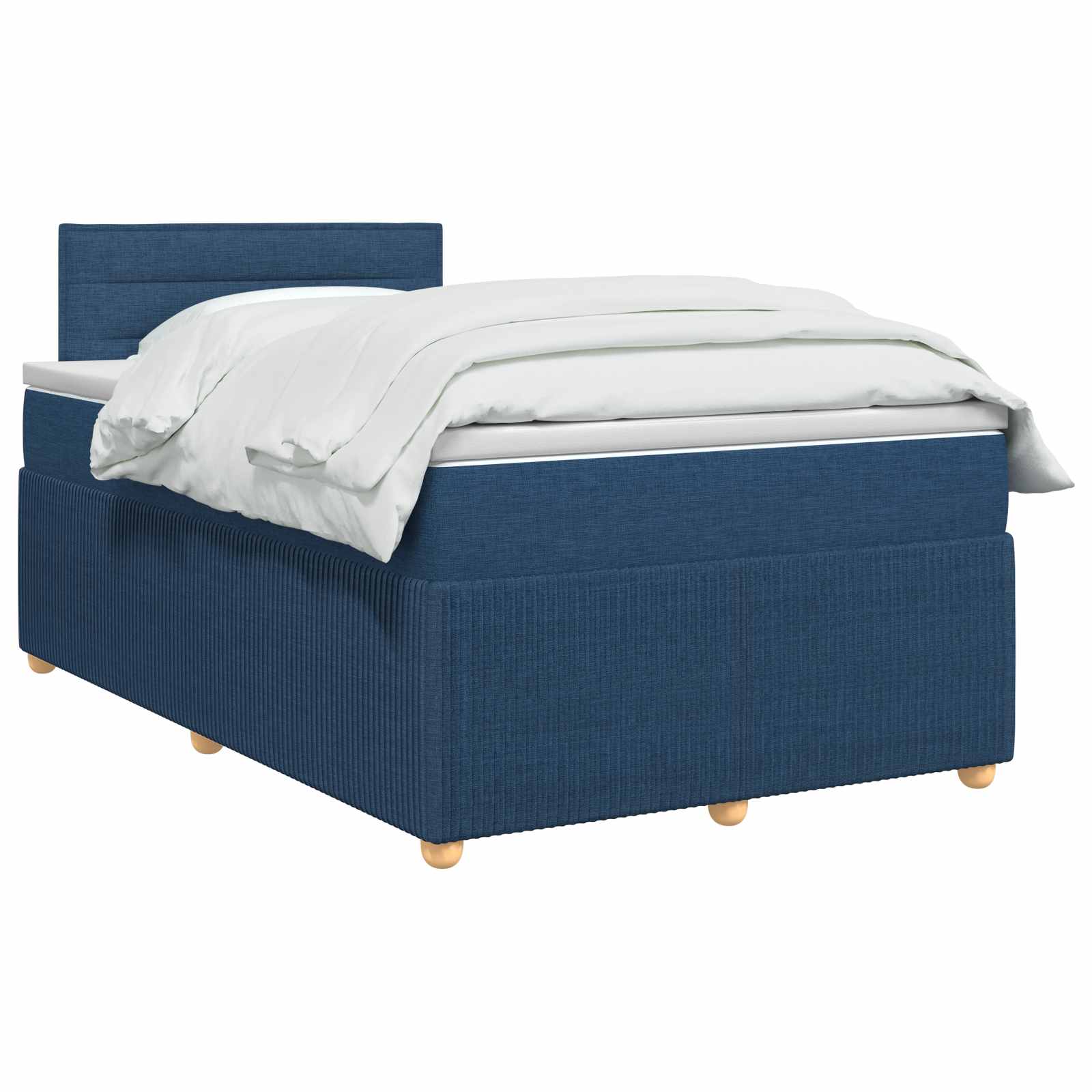 Boxspring ágy matraccal led szalagokkal kék 120 x 190 cm szövet