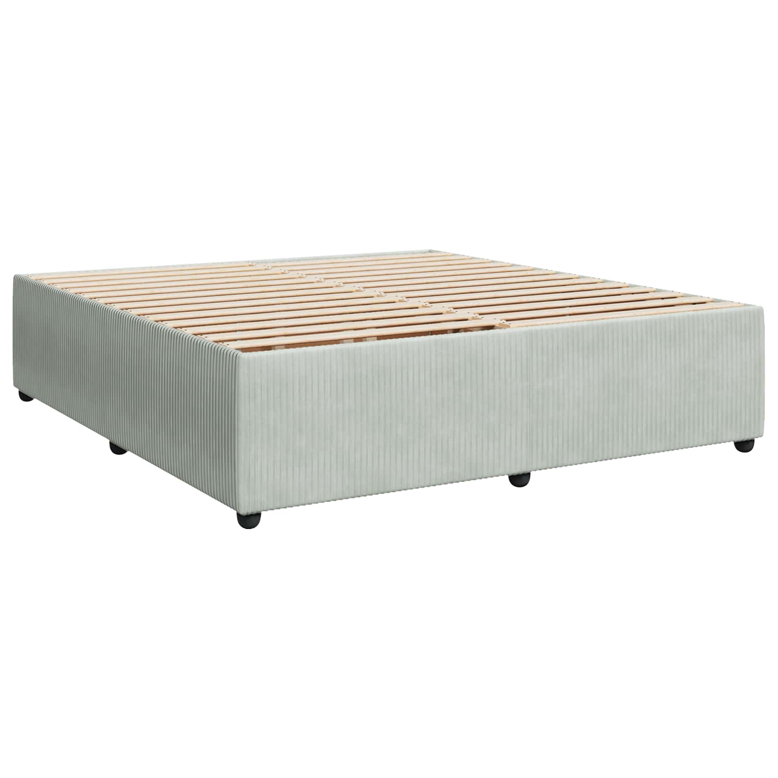 Boxspring ágy matraccal világosszürke 200 x 200 cm bársony