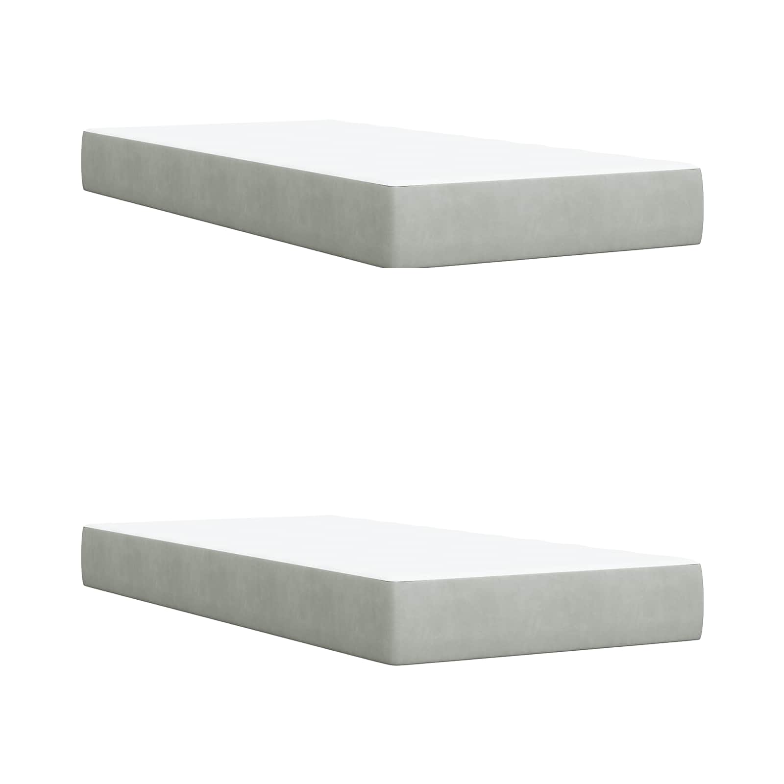 Boxspring ágy matraccal világosszürke 200 x 200 cm bársony