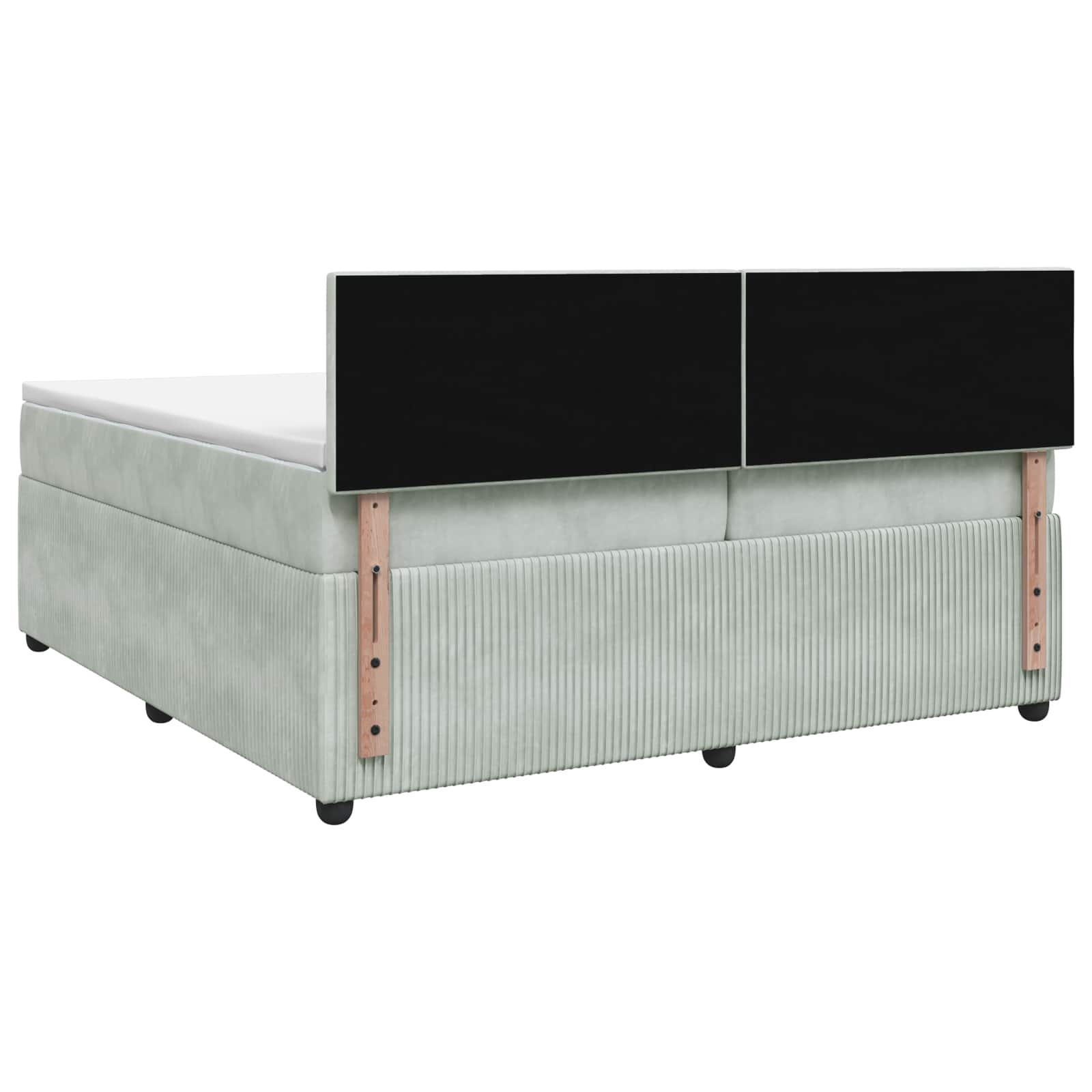 Boxspring ágy matraccal világosszürke 200 x 200 cm bársony