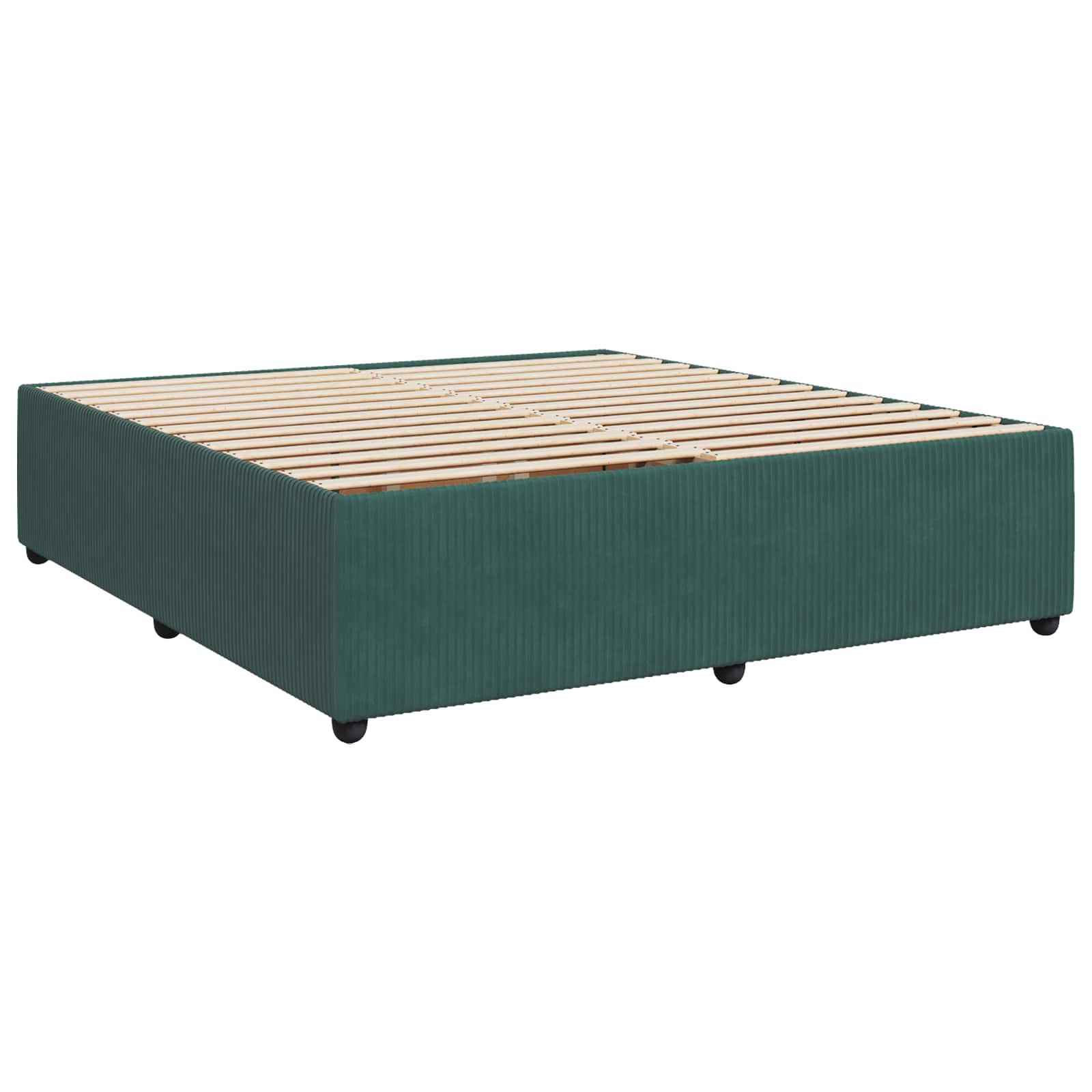 Boxspring ágy matraccal sötétzöld 200 x 200 cm bársony