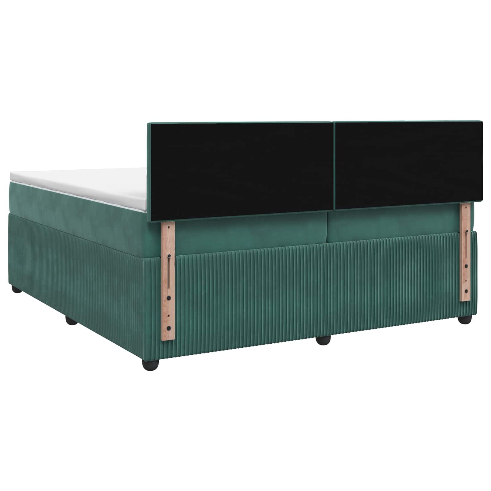 Boxspring ágy matraccal sötétzöld 200 x 200 cm bársony