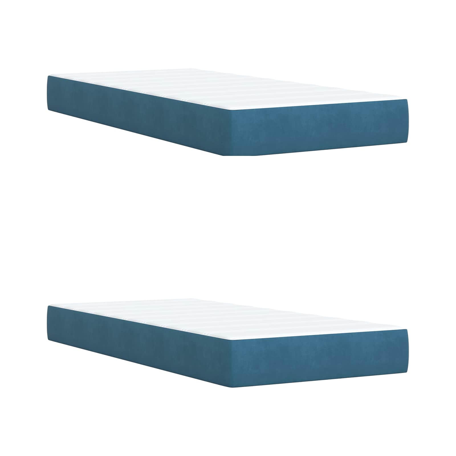Boxspring ágy matraccal fejtámlával kék 200 x 200 cm bársony