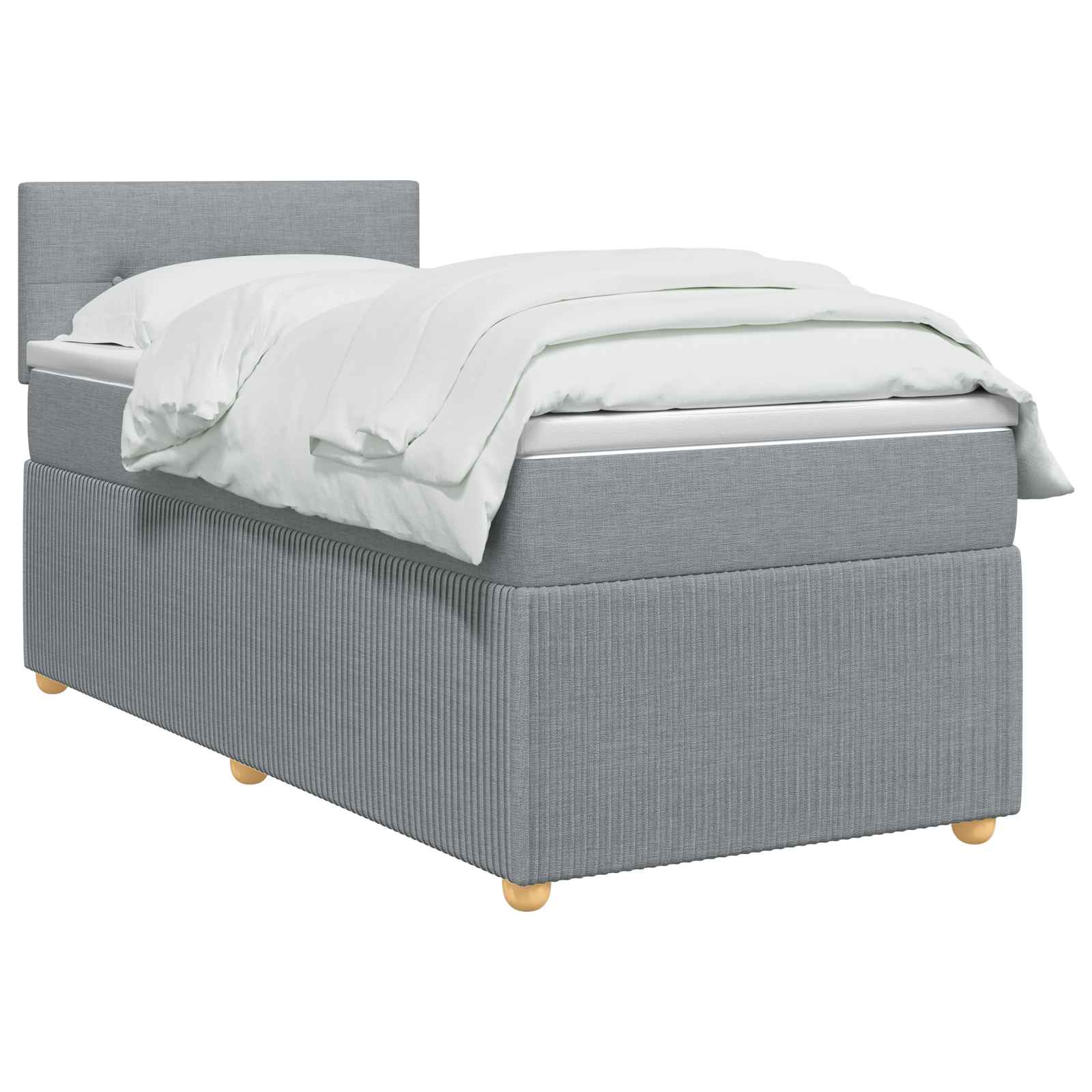 Boxspring ágy matraccal és led-del világosszürke 90 x 190 cm