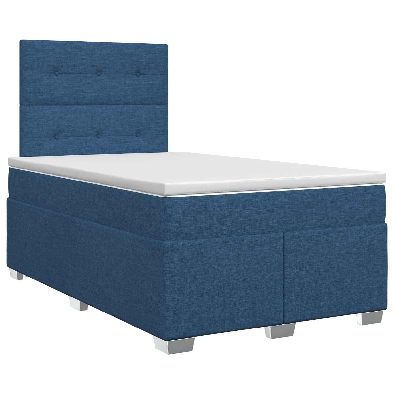 Boxspring ágy matraccal fejtámlával kék 120 x 190 cm szövet
