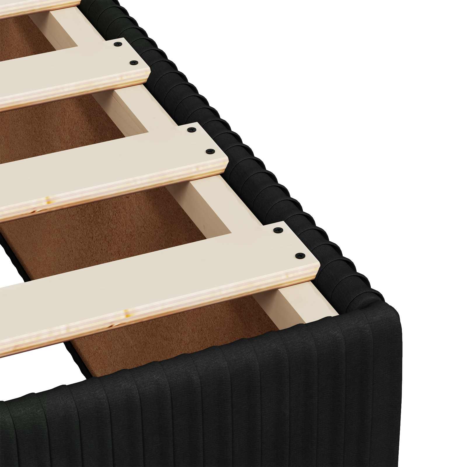 Boxspring ágy matraccal fejtámlával fekete 180 x 200 cm bársony
