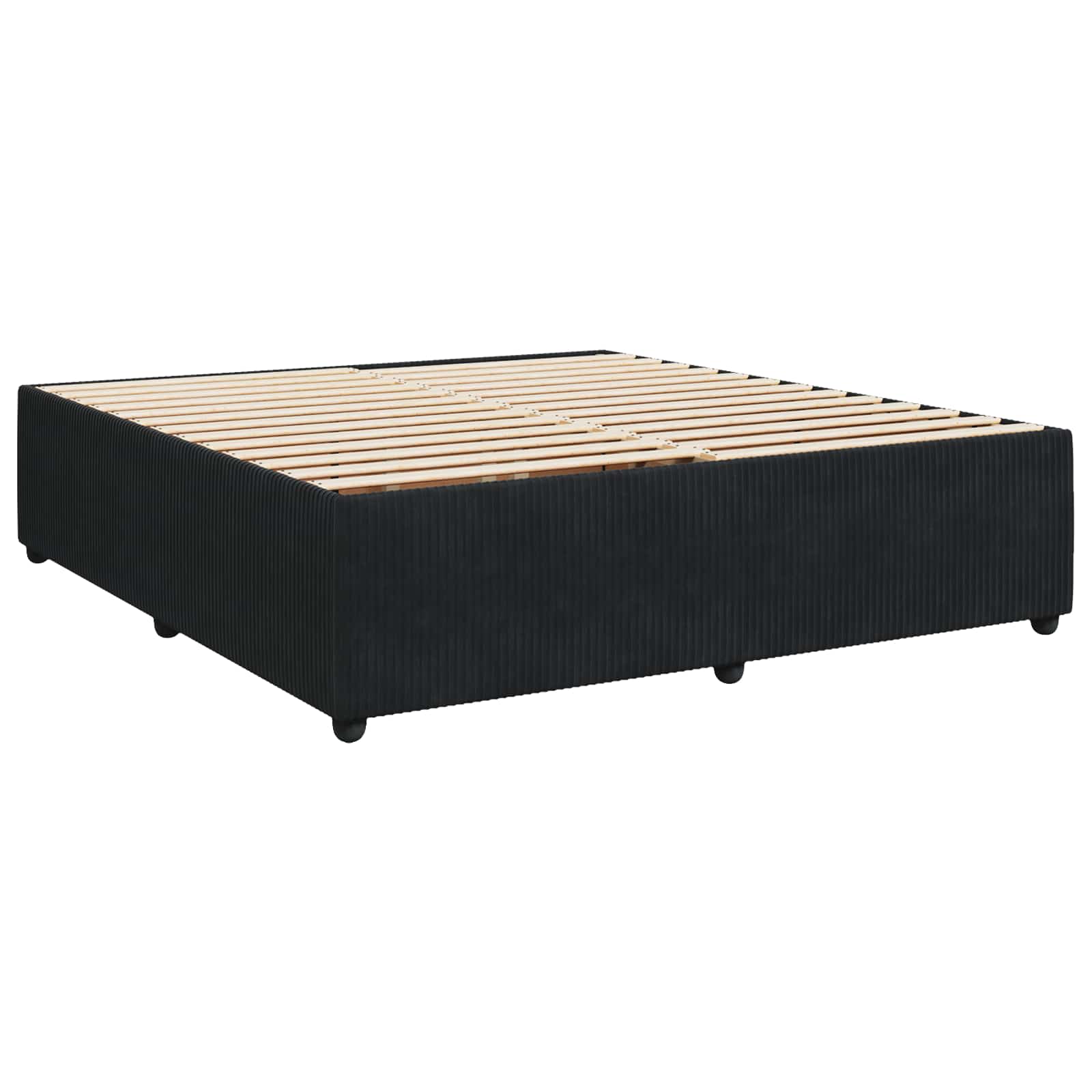 Boxspring ágy matraccal fejtámlával fekete 180 x 200 cm bársony