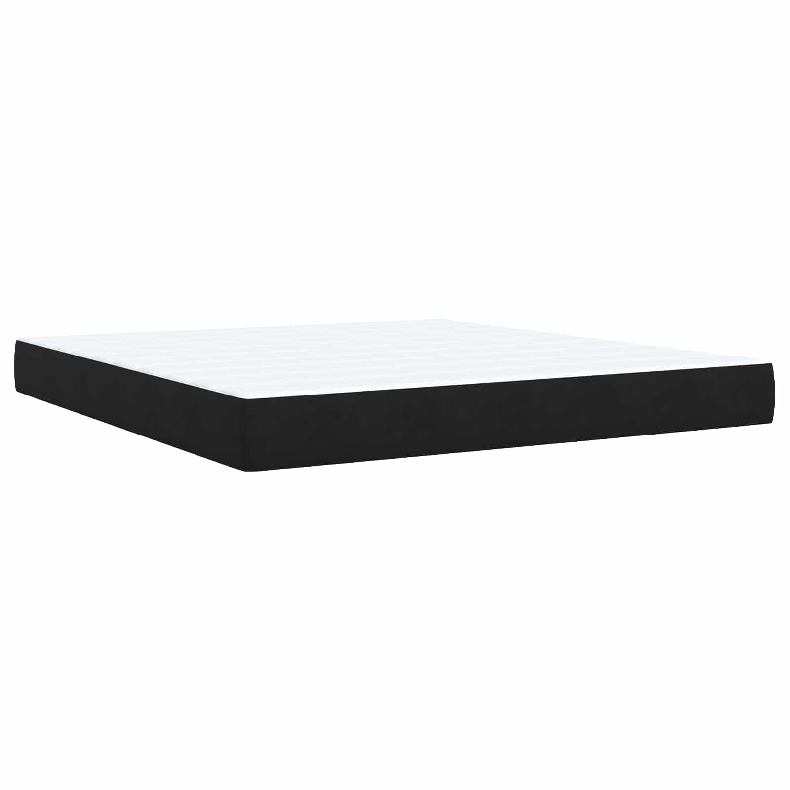 Boxspring ágy matraccal fejtámlával fekete 180 x 200 cm bársony