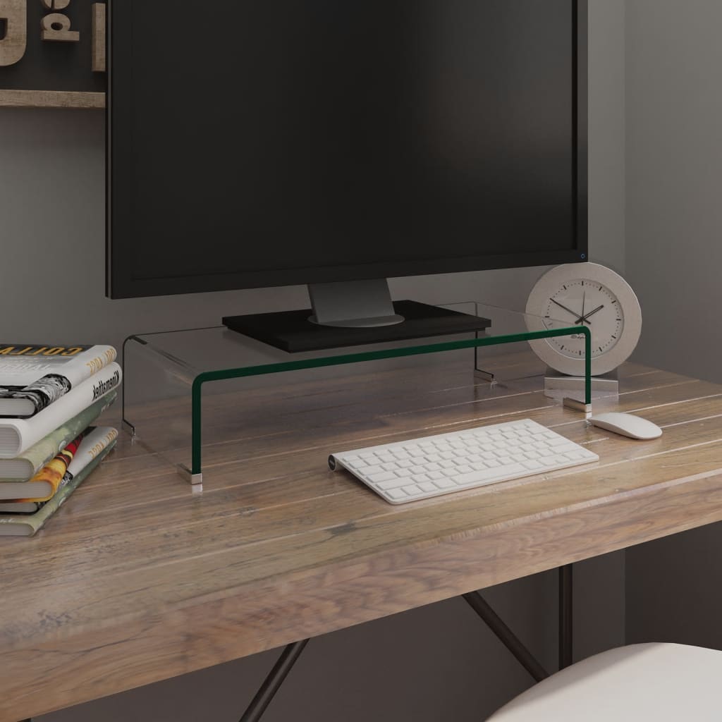Átlátszó üveg tv/monitor állvány 60x25x11 cm Átlátszó üveg tv/monitor állvány 60x25x11 cm