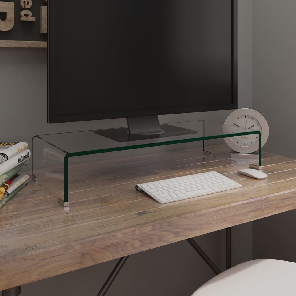 Átlátszó üveg tv/monitor állvány 70x30x13 cm Átlátszó üveg tv/monitor állvány 70x30x13 cm