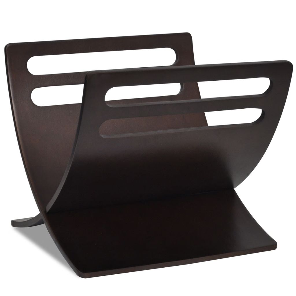 Barna álló fa újságtartó állvány