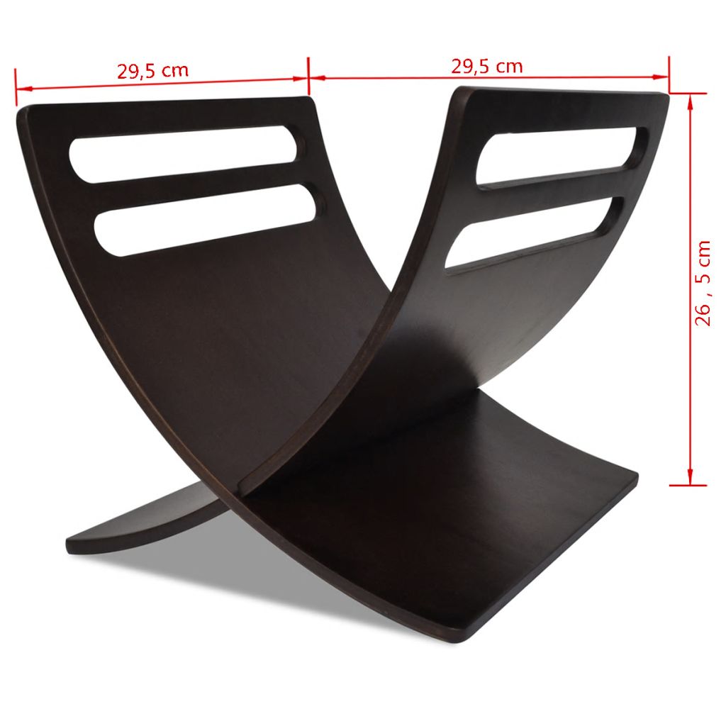 Barna álló fa újságtartó állvány