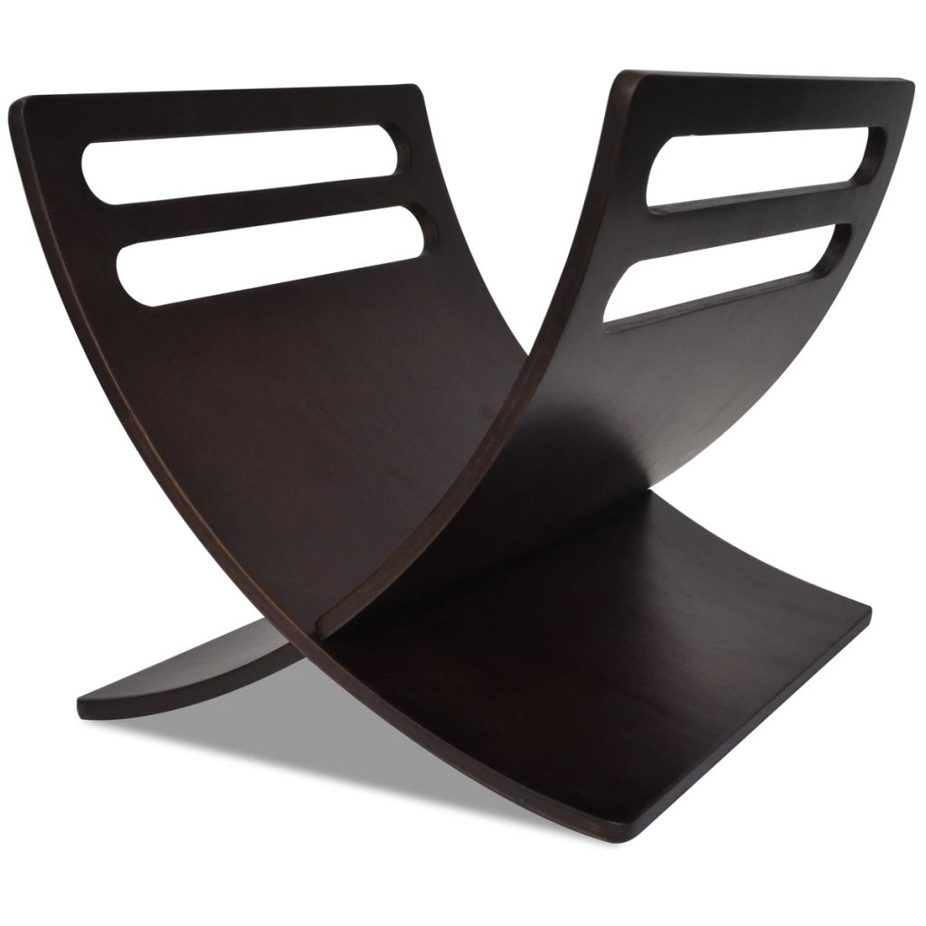 Barna álló fa újságtartó állvány