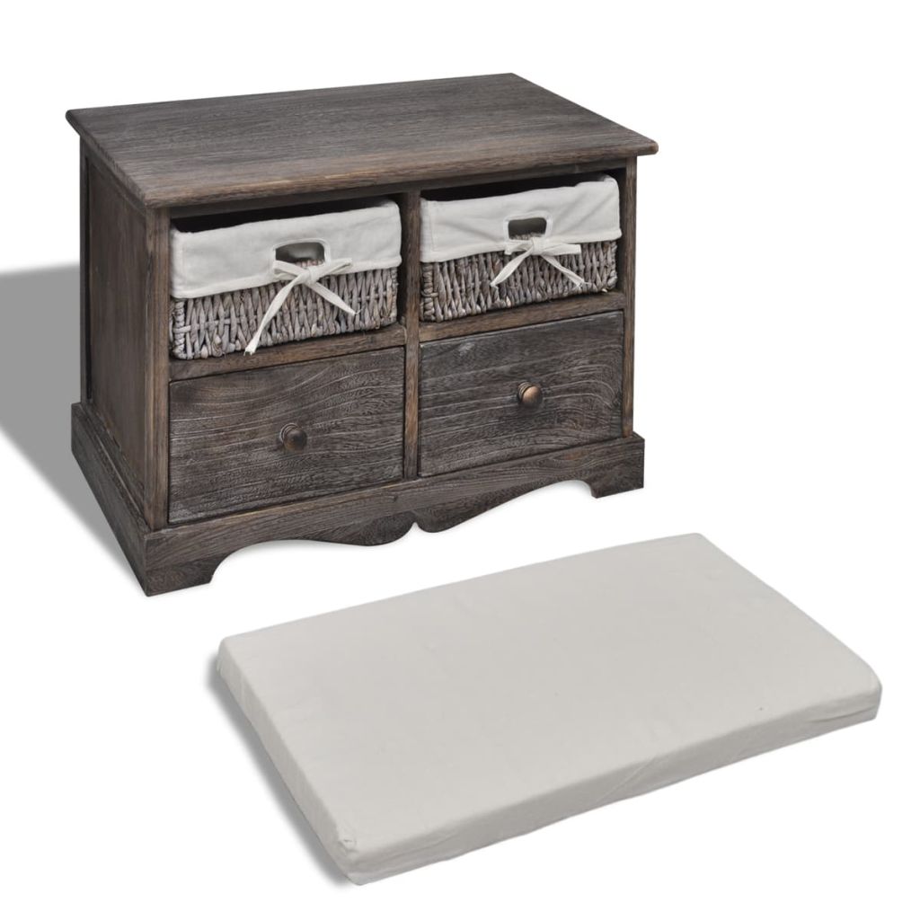 Barna császárfa tárolópad 62 x 33 x 42 cm