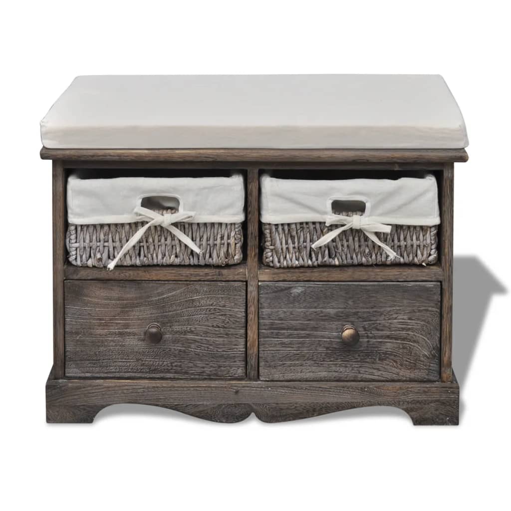 Barna császárfa tárolópad 62 x 33 x 42 cm