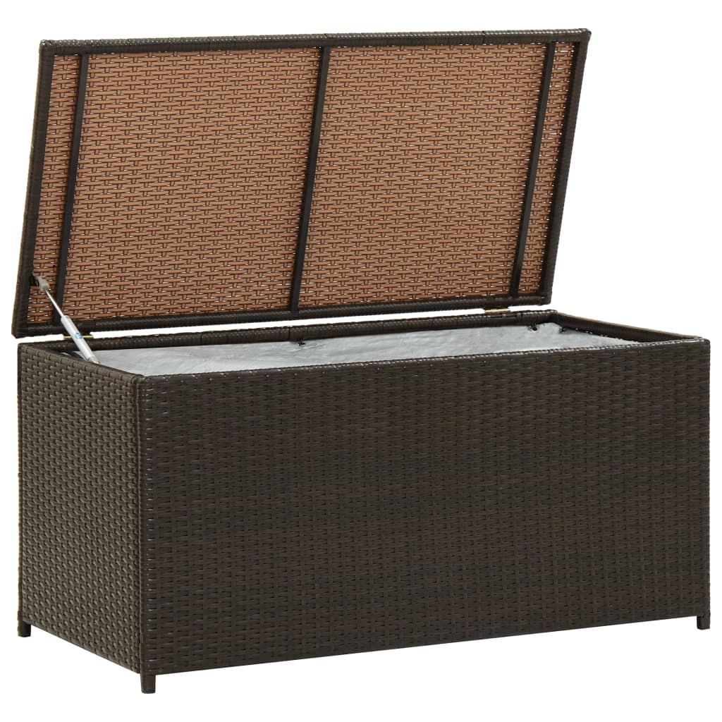 Barna kerti polyrattan tárolóláda 100 x 50 x 50 cm Barna kerti polyrattan tárolóláda 100 x 50 x 50 cm