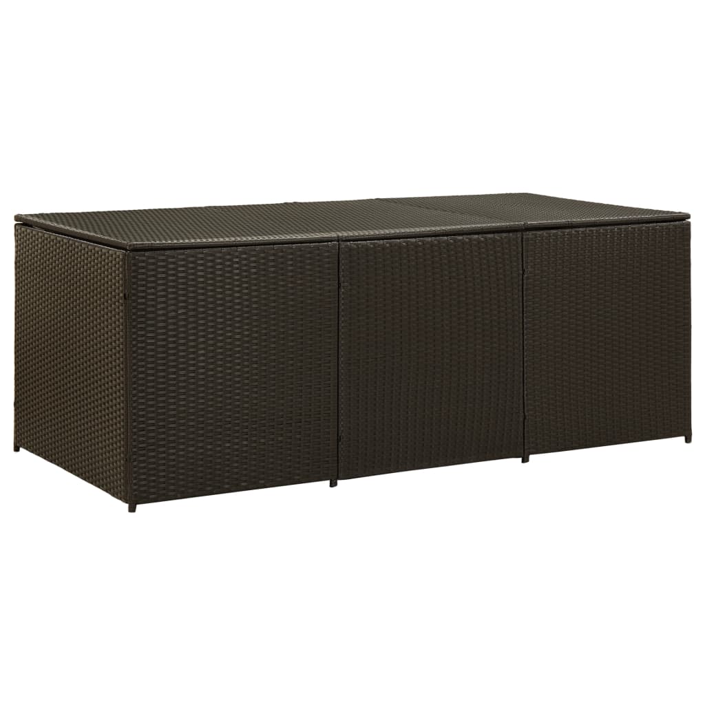 Barna kerti polyrattan tárolóláda 180 x 90 x 75 cm Barna kerti polyrattan tárolóláda 180 x 90 x 75 cm